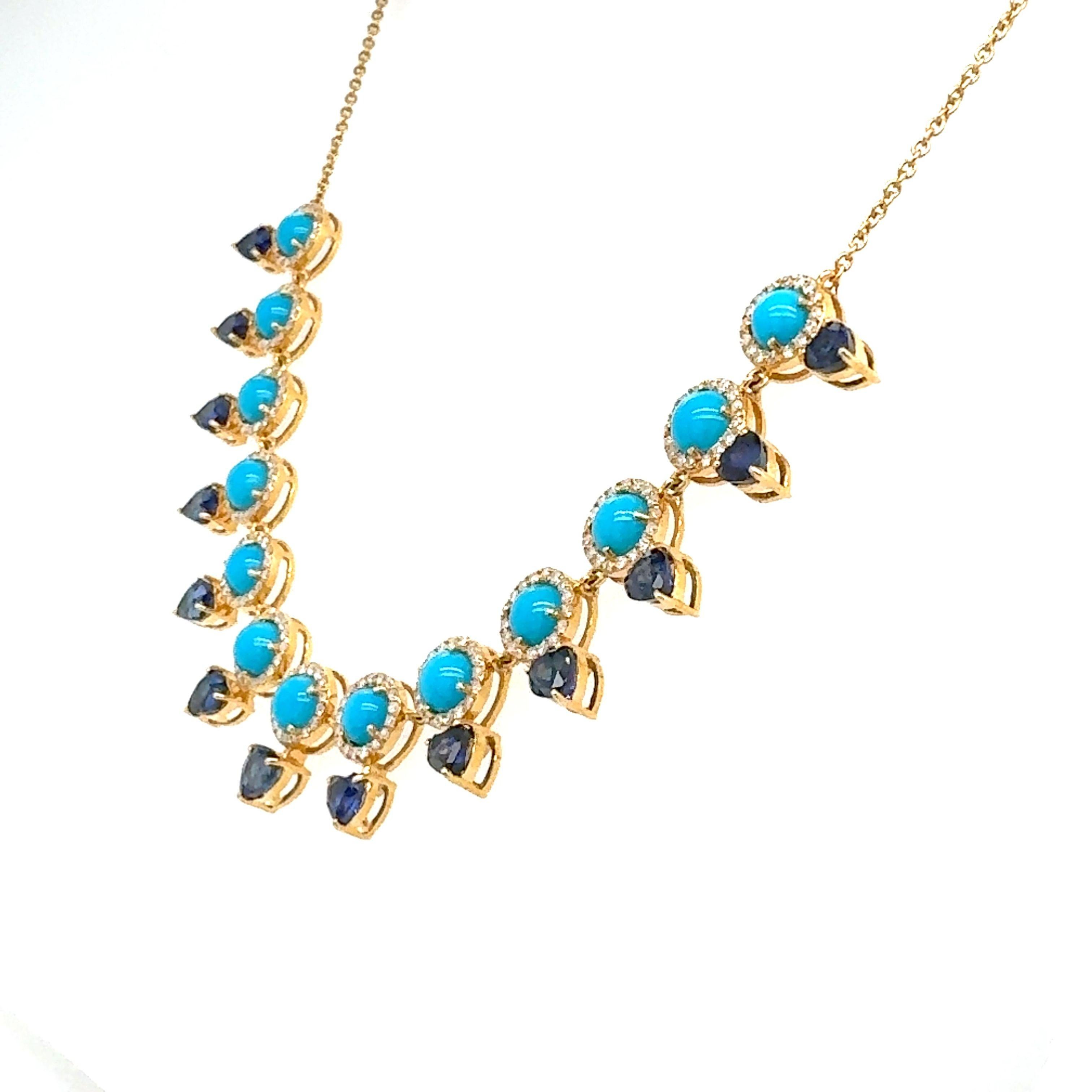 Una splendida collana di zaffiri naturali Nature e diamanti in vendita 2