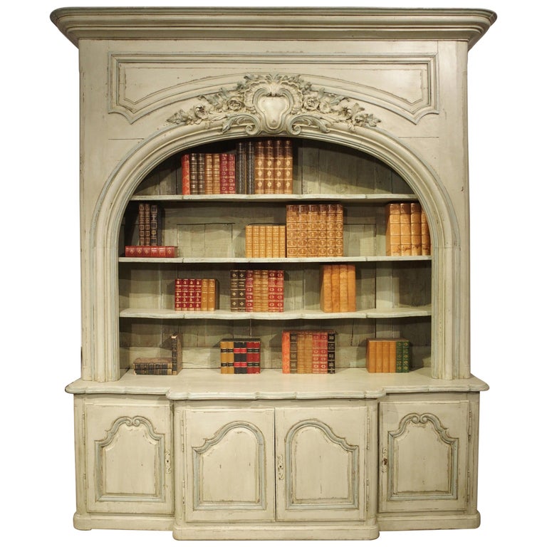 Stunning Painted Bibliotheque Enfilade from a Chateau Near Lauragais,  France For Sale at 1stDibs