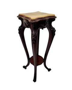 A Stunning Pair of 19th Century Alabaster Top Plant or Bust Stands