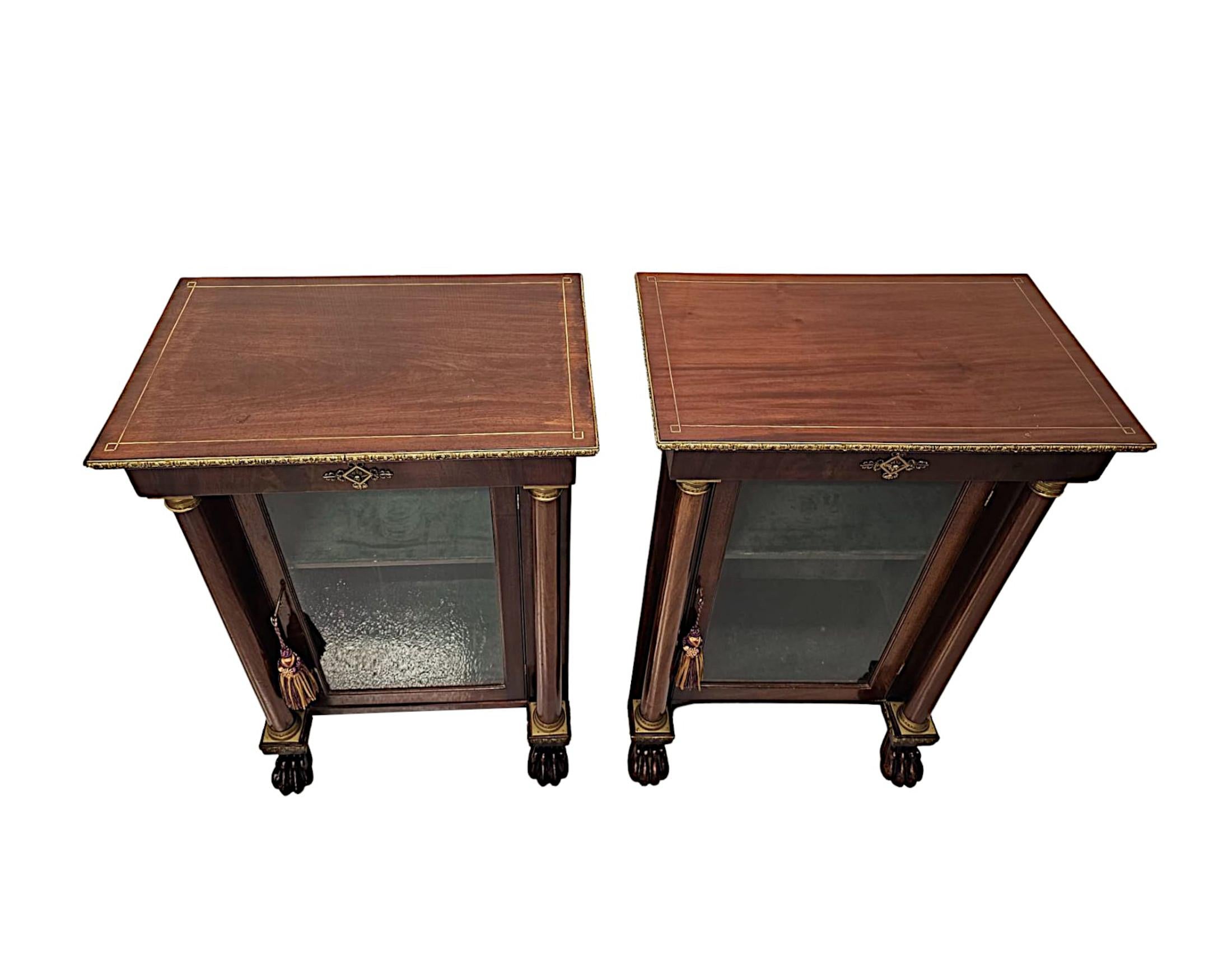 Irish A Stunning Pair of 19th Century Pier or Side Cabinets For Sale