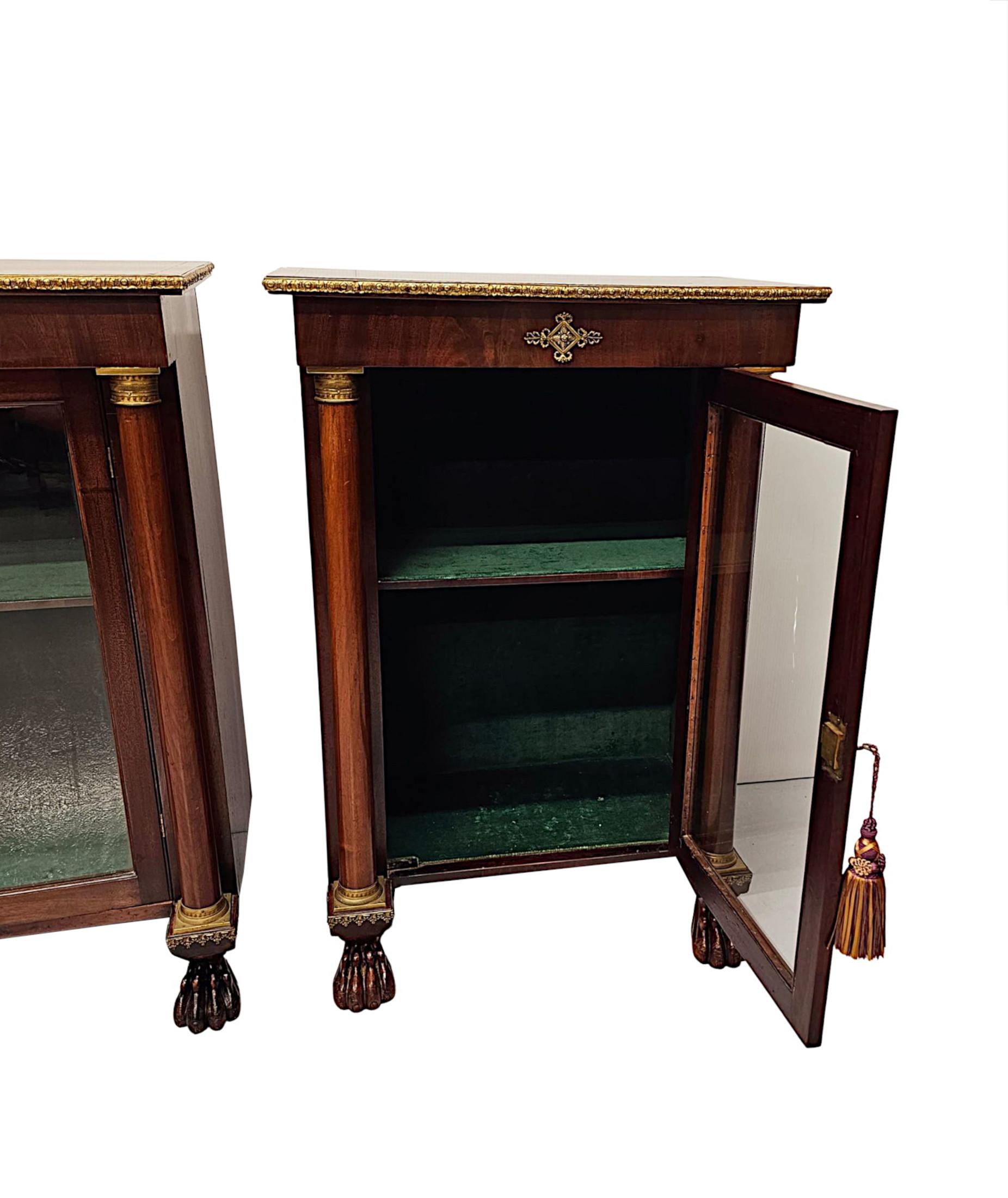 Brass A Stunning Pair of 19th Century Pier or Side Cabinets For Sale