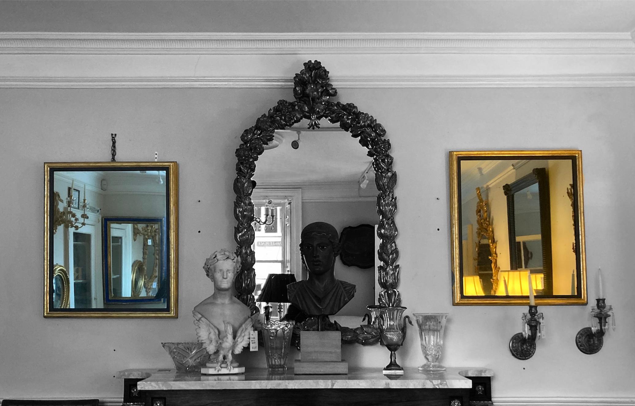 19th Century A Stunning Pair of Giltwood Mirrors with 19thC glass and later frames For Sale