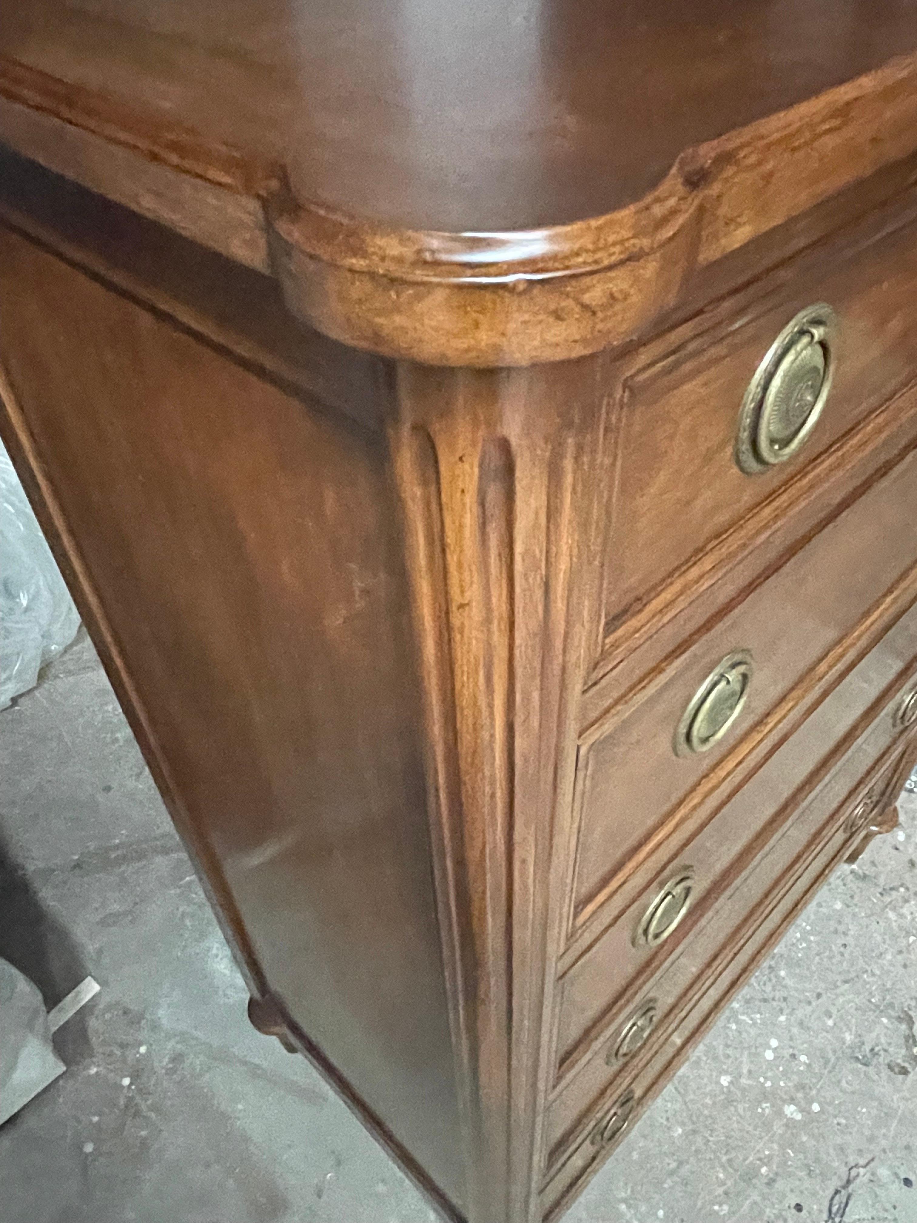 Stunning Pair of French Commodes Chiffoniers with Brass Details For Sale 10