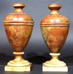 A Stunning Pair of Grand Tour Style Alabaster Table Lamps, Early 20th Century