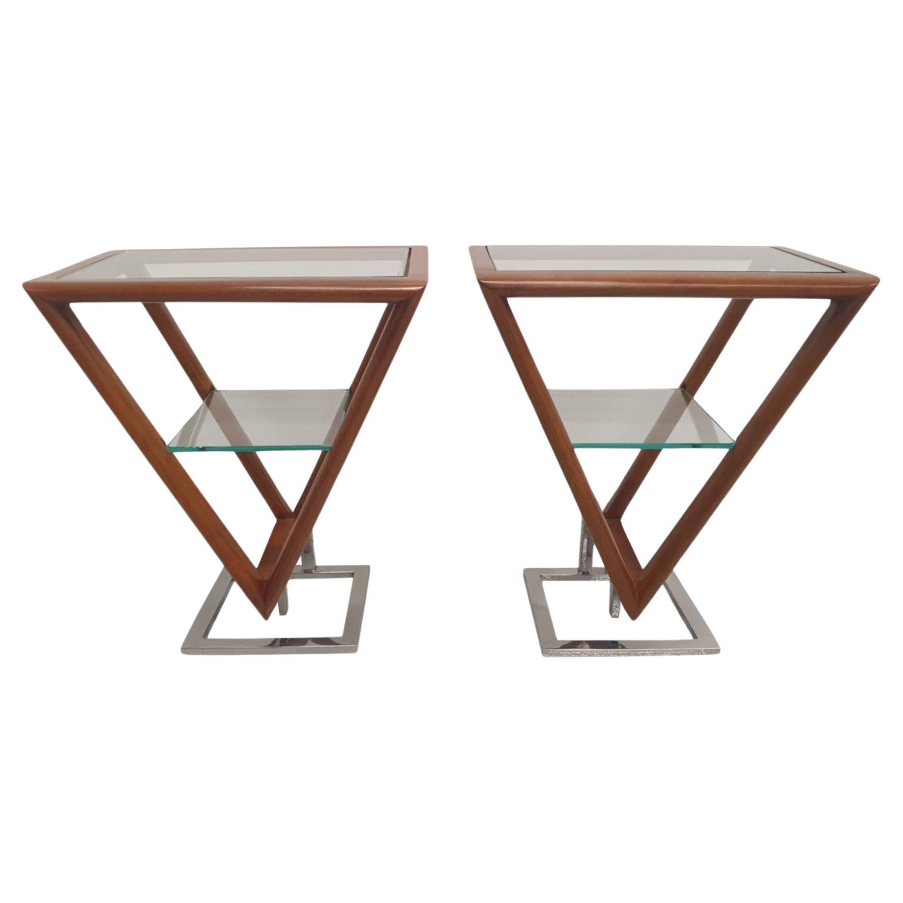 A Stunning Pair of Side Tables in the Art Deco Design For Sale