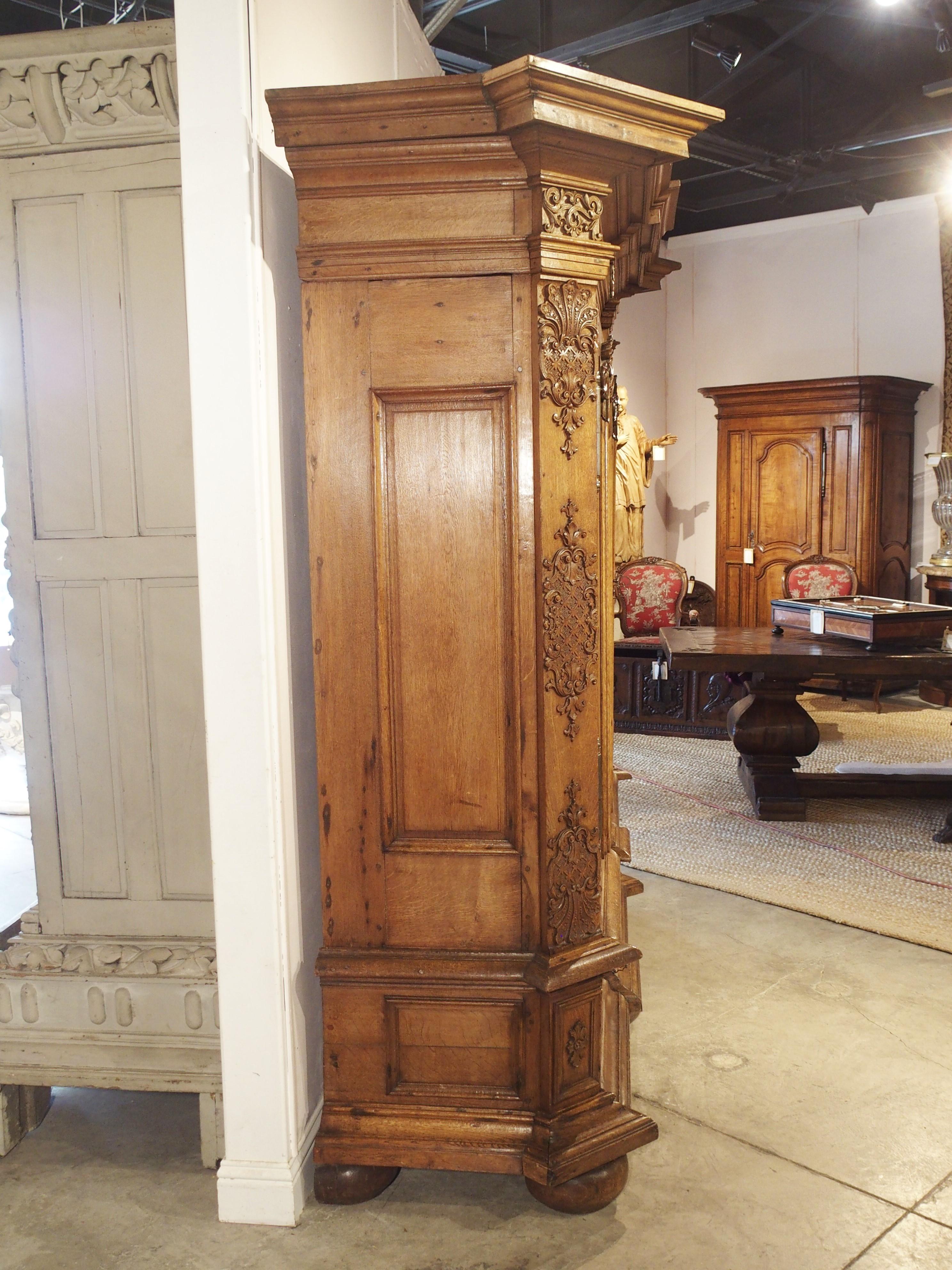 Stunning Period Regence Armoire in Carved Oak, France, Circa 1720 For Sale 1