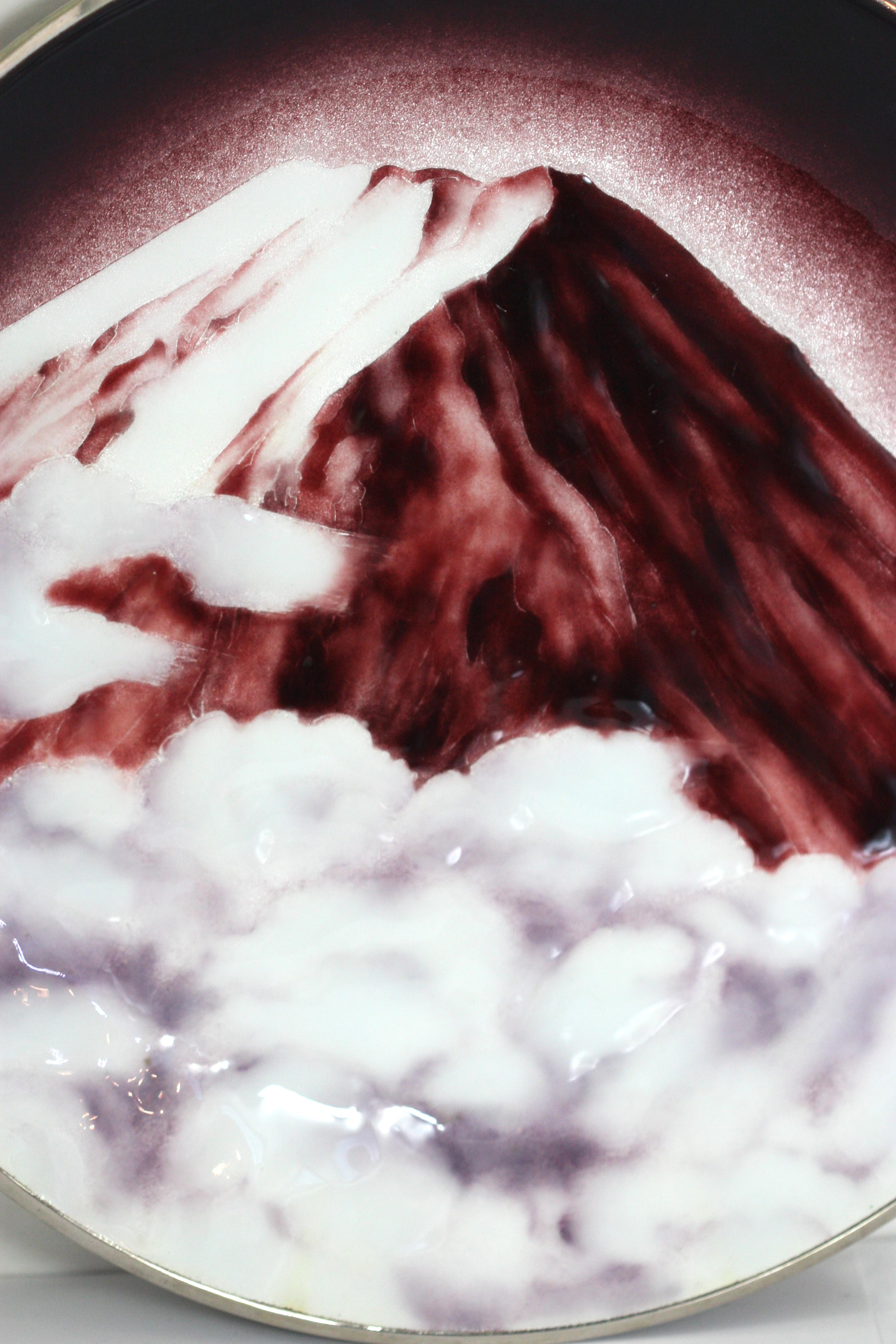 Enamel  A stunning portrayal of Japan's sacred mountain, Mt. Fuji For Sale