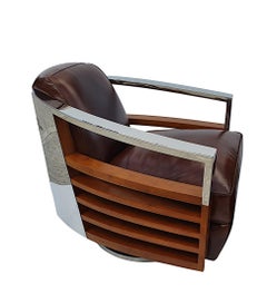 Superbe fauteuil tournant de qualité dans le style Art Déco