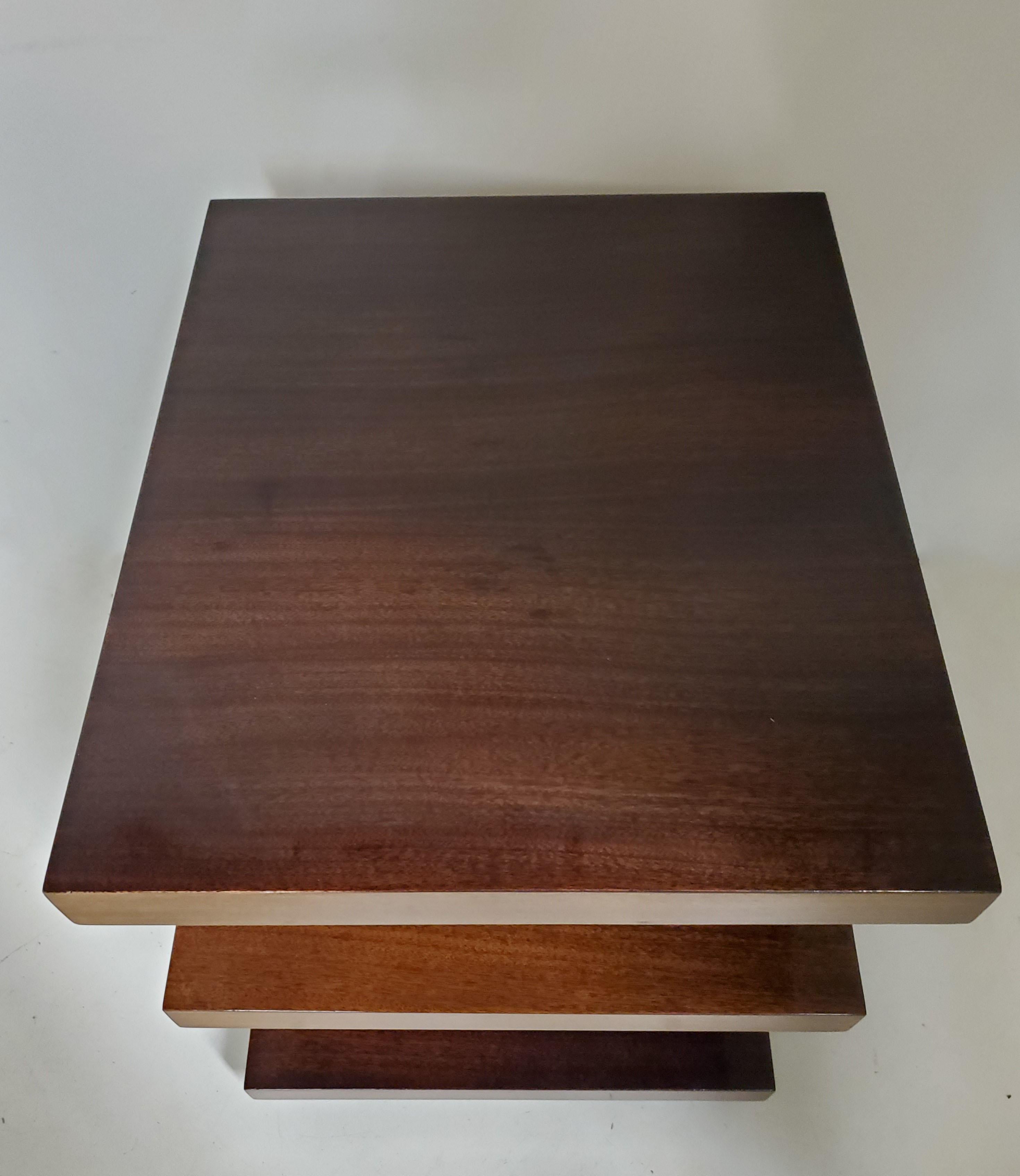 Stunning Rectangular, Three Tiered Mahogany End / Side Table 5