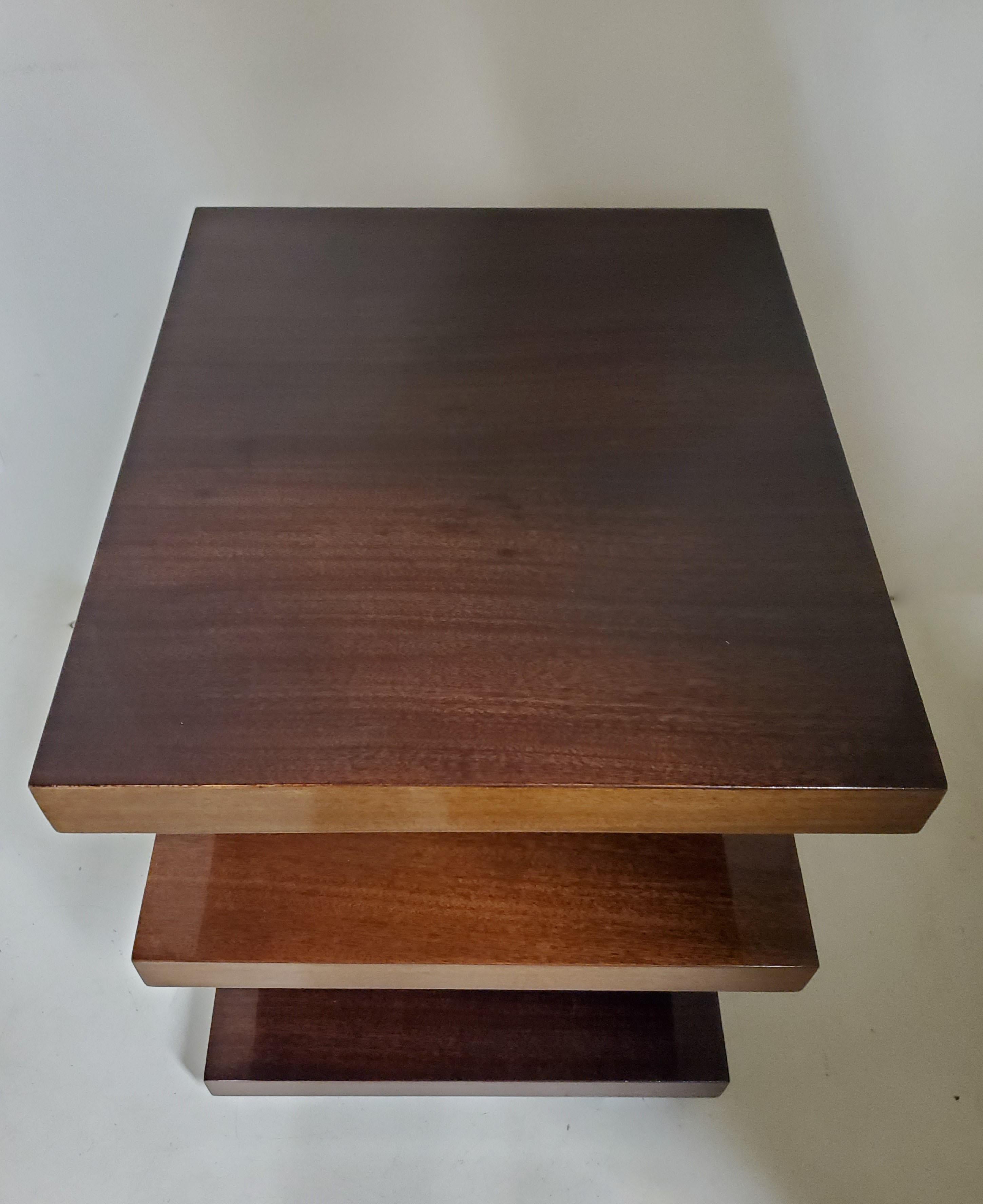 Stunning Rectangular, Three Tiered Mahogany End / Side Table 6