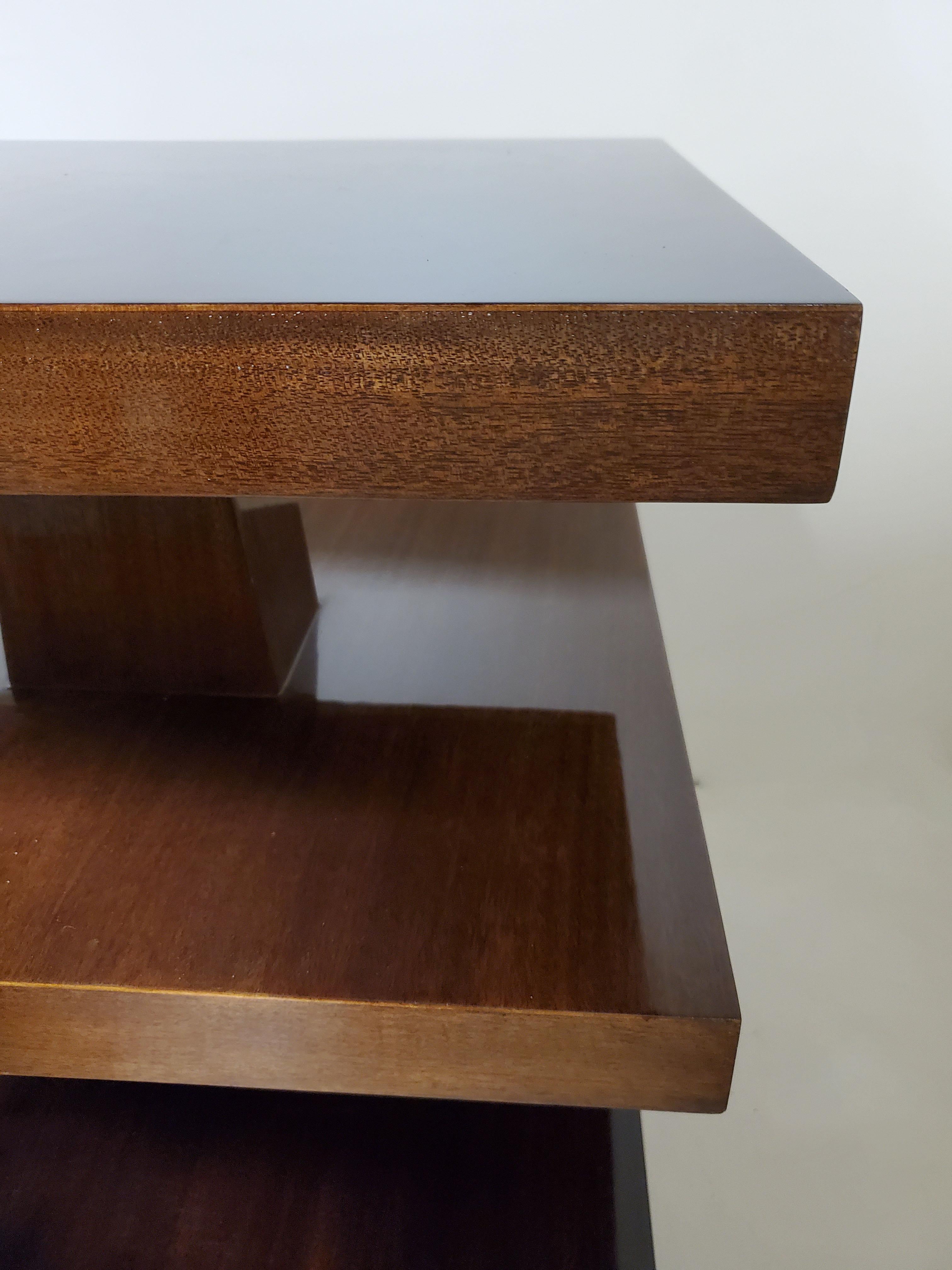 Stunning Rectangular, Three Tiered Mahogany End / Side Table 9