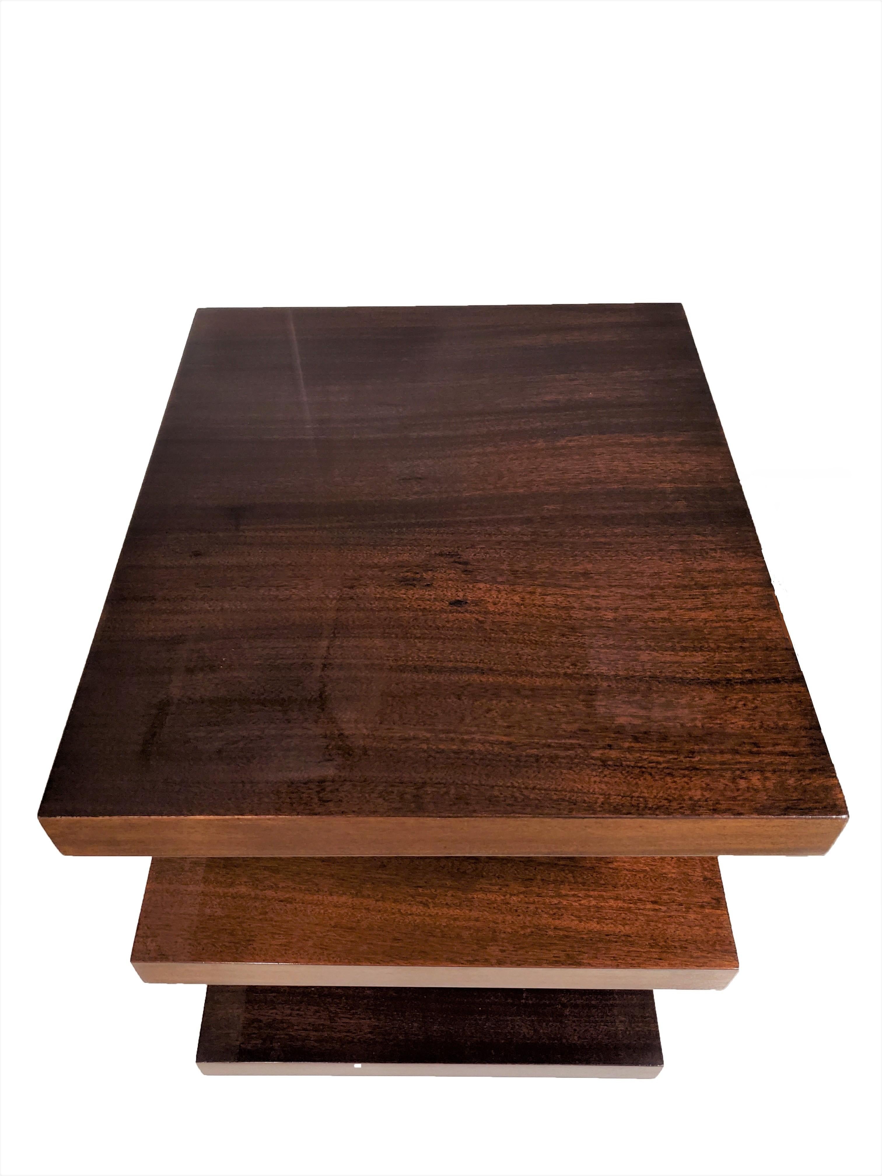 20th Century Stunning Rectangular, Three Tiered Mahogany End / Side Table