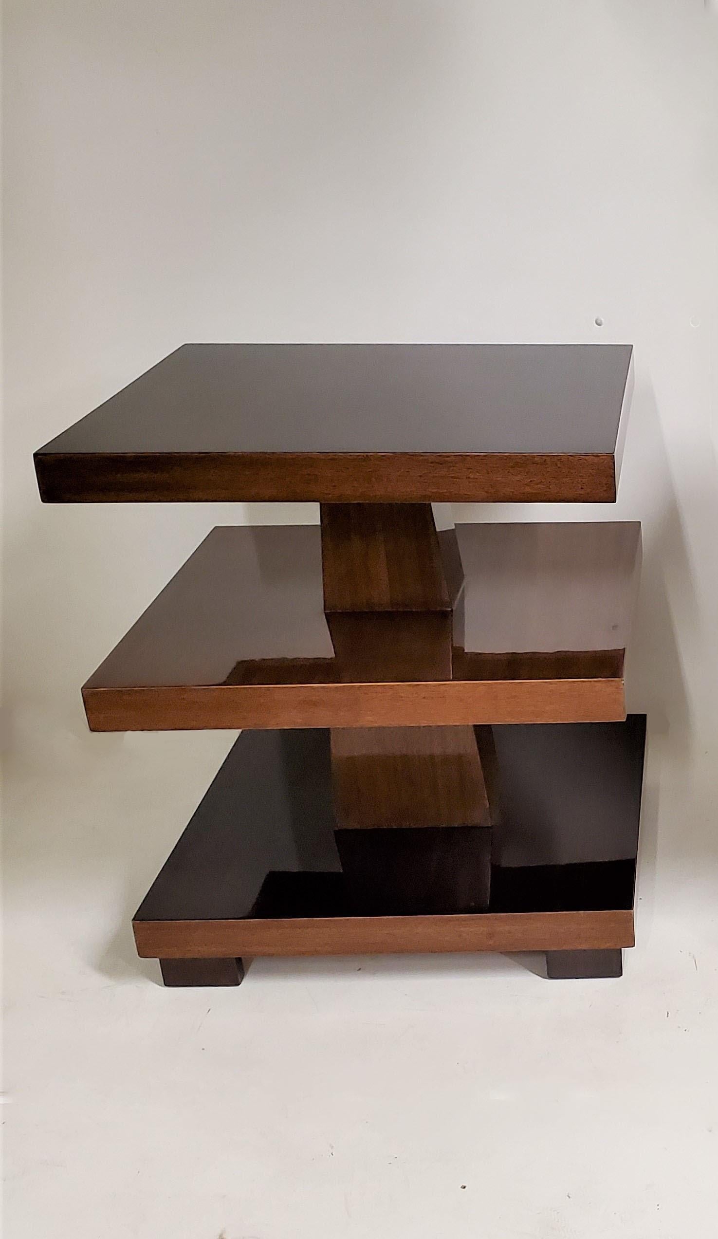 Stunning Rectangular, Three Tiered Mahogany End / Side Table 4
