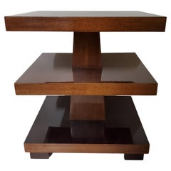 Stunning Rectangular, Three Tiered Mahogany End / Side Table