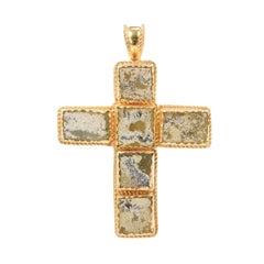 A Stunning Roman Glass Cross in 21K