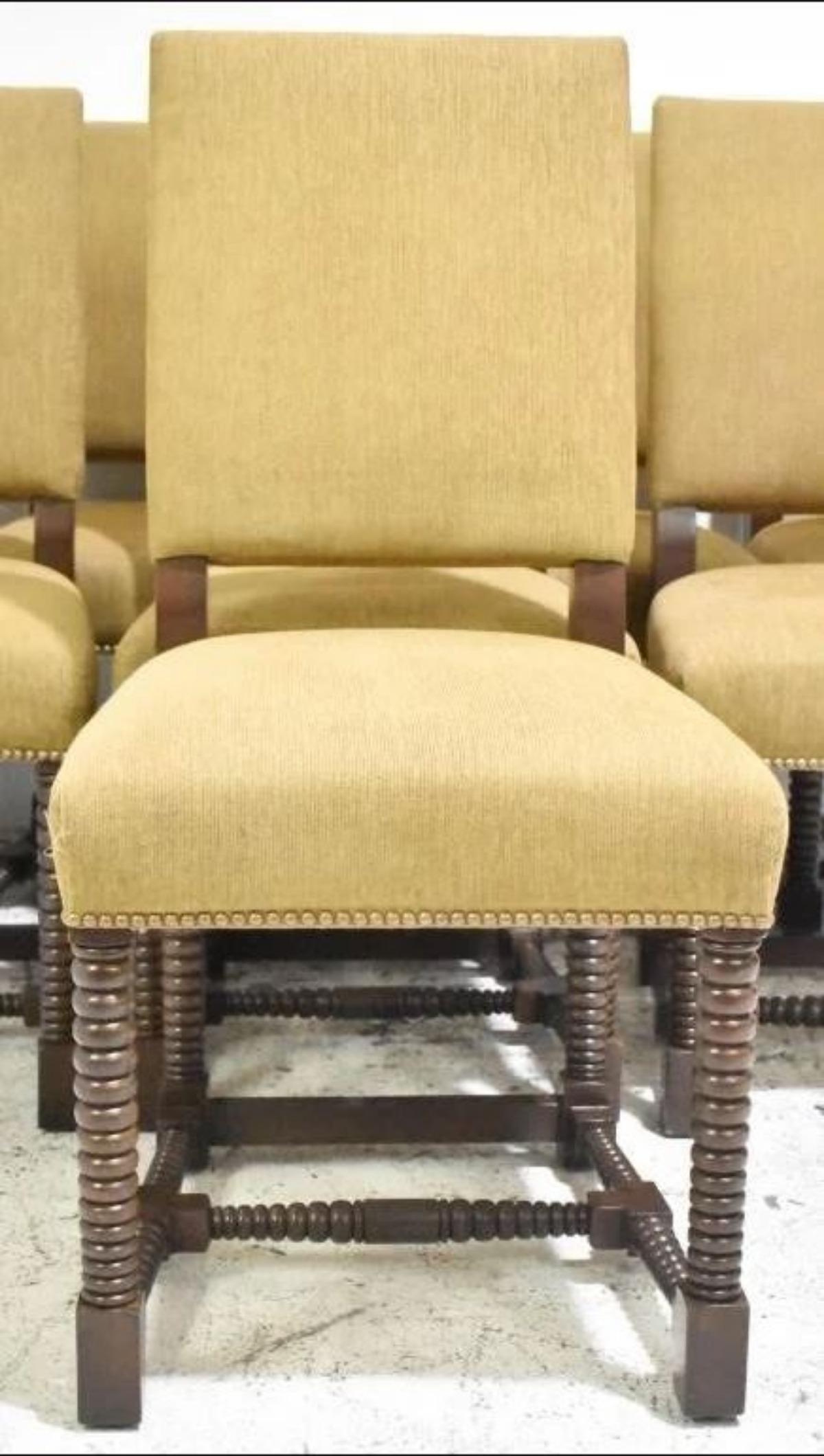 Hardwood A Stunning set of 8  Of French bobbin style dinning chairs.  For Sale