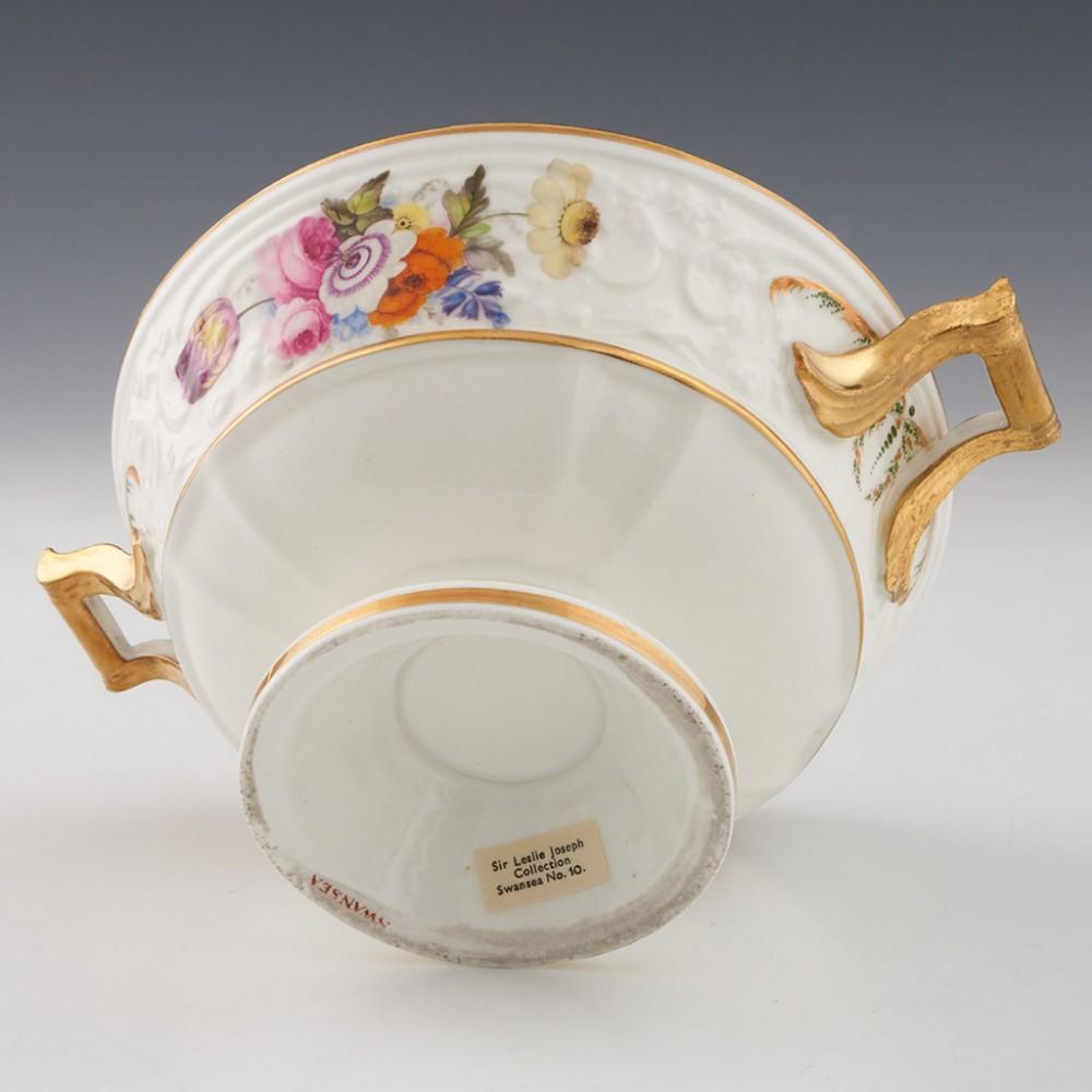 A Stunning Swansea Porcelain Sauce Tureen, Cover and Stand, c1820 For Sale 11