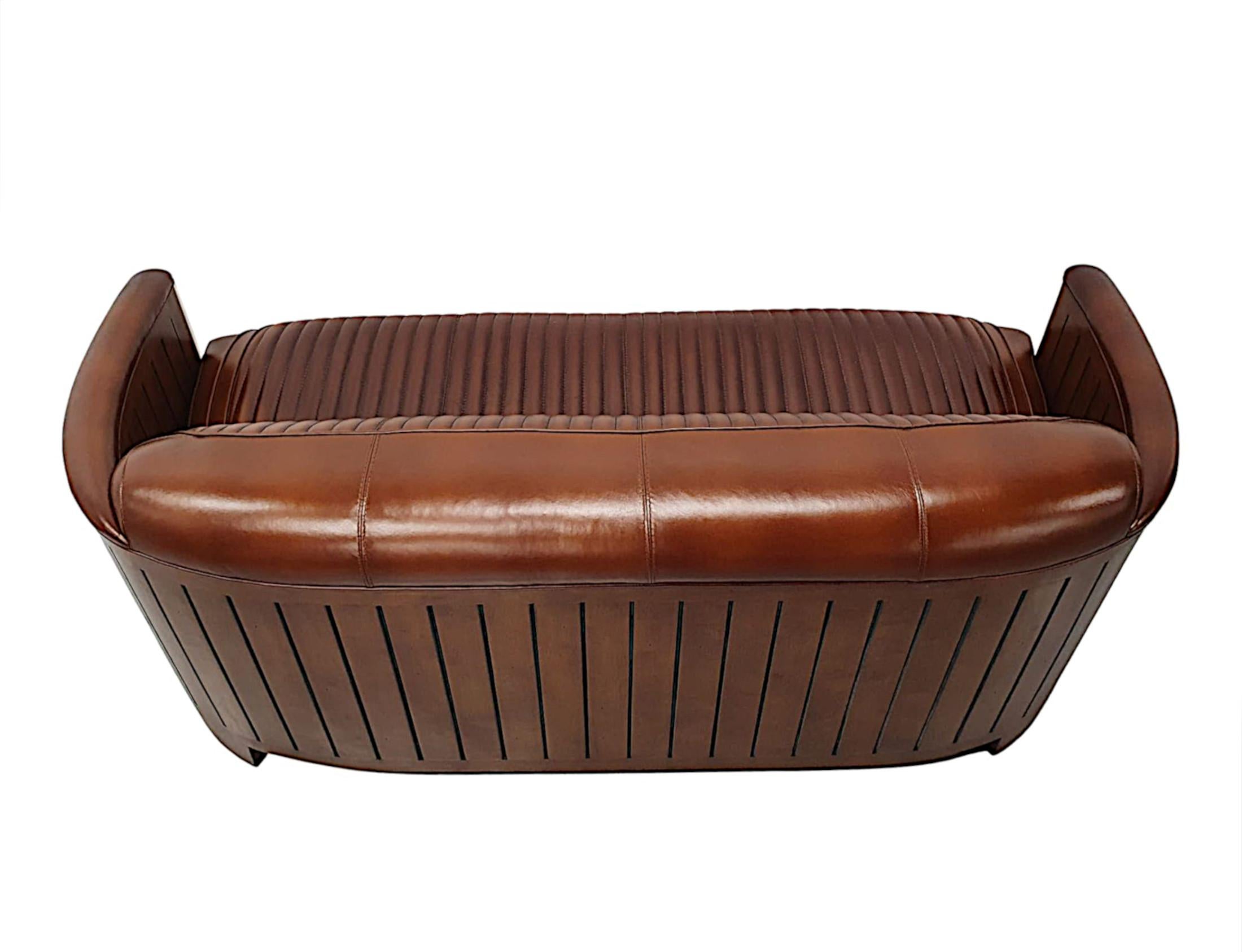 Stunning Three Seater Sofa in the Aviator Style For Sale 1