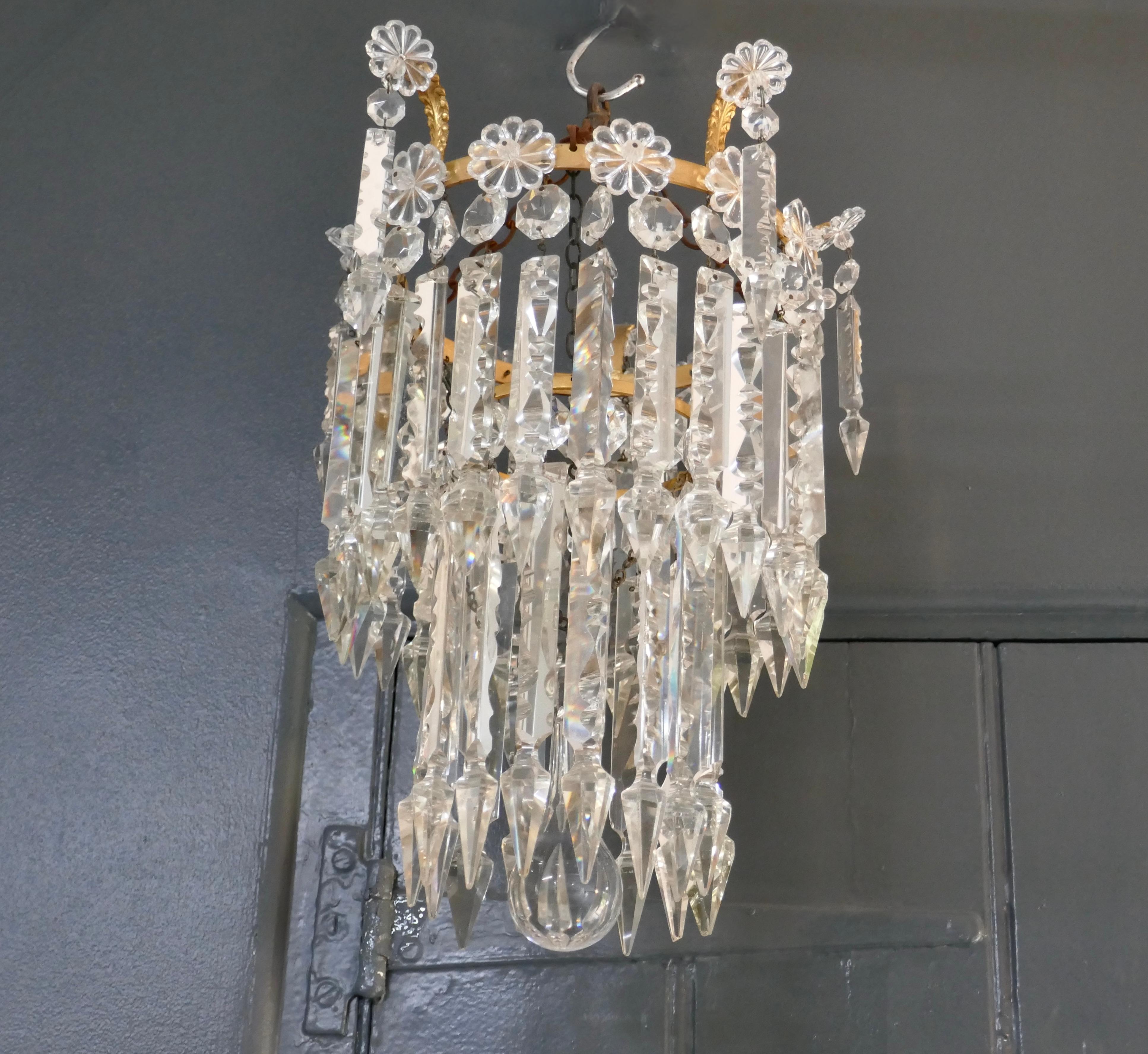 Art Deco A Stunning Waterfall 2 Tier Crystal Chandelier    For Sale