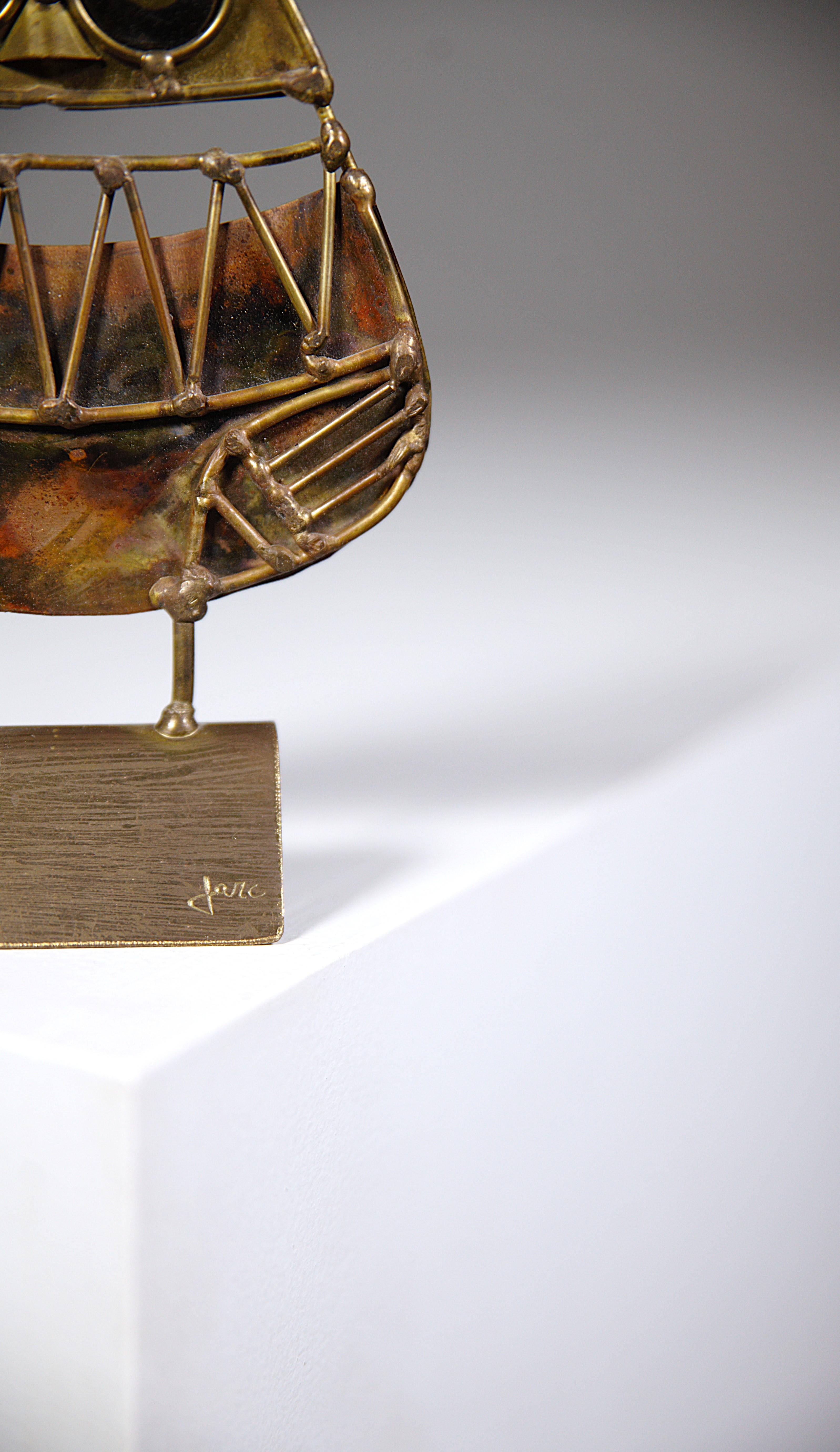 Eine stilisierte Eulenskulptur von JARC Frankreich 1970er Jahre (Geschweißt) im Angebot