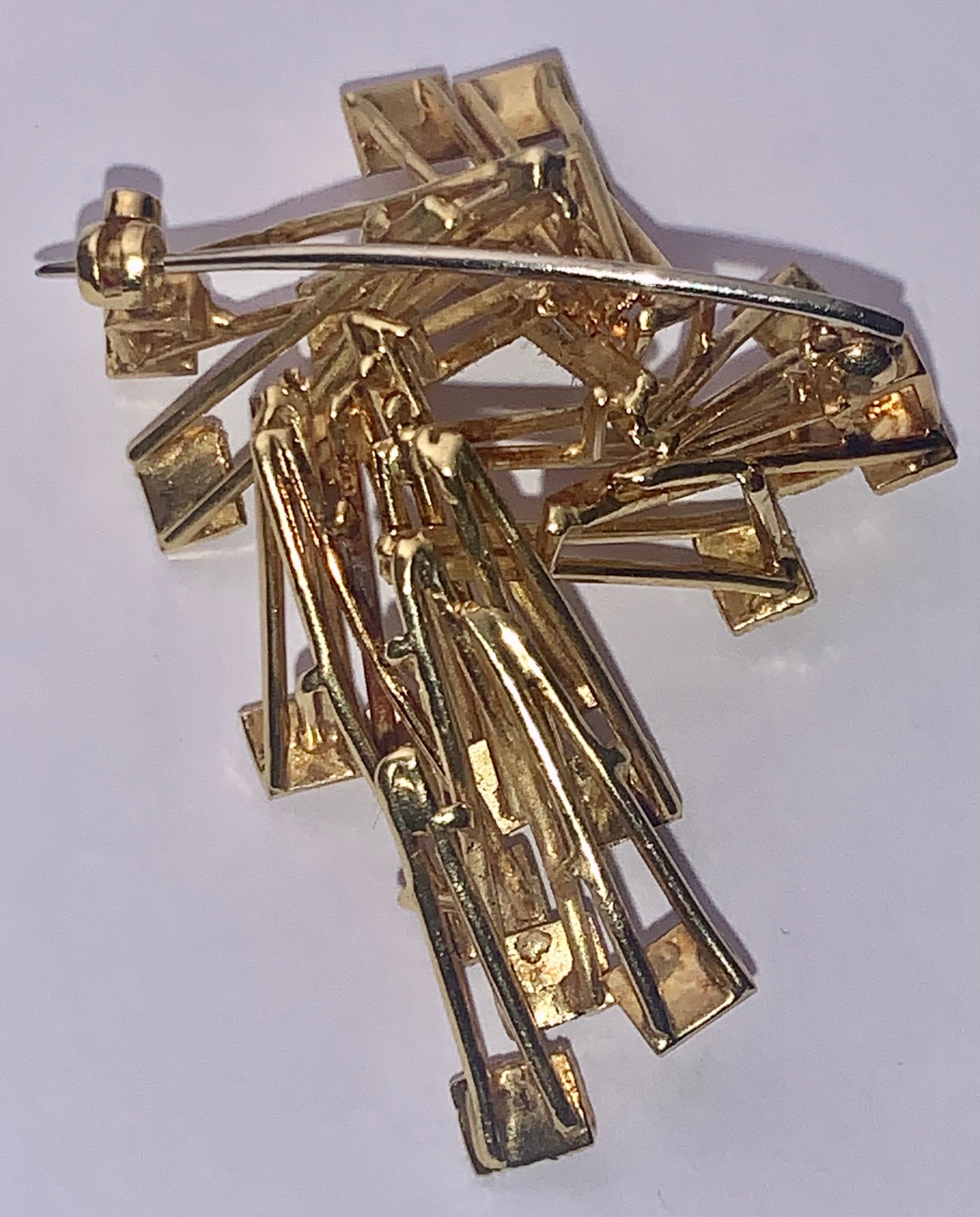 Élégante bague Alan Martin Gard en or 18 carats, style mi-siècle moderne Pour femmes en vente