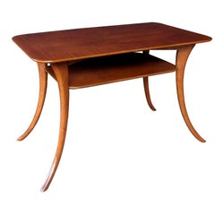 Robsjohn-Gibbings for Widdicomb rectangular walnut Klismos sabre-leg Side Table