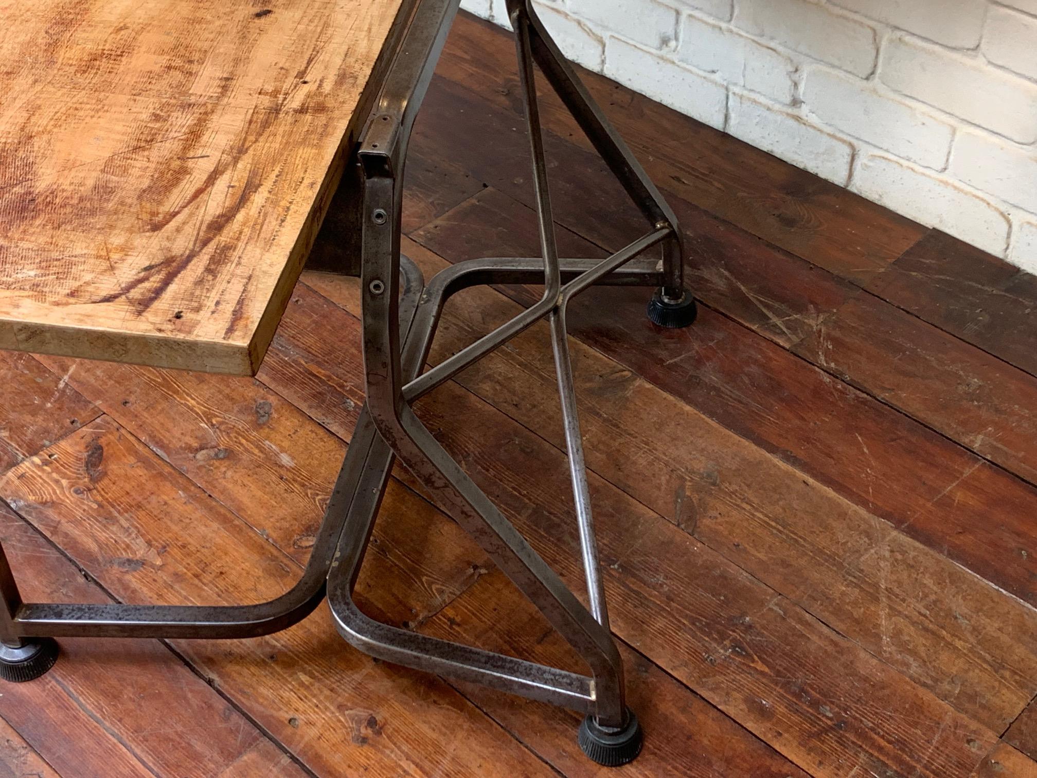 Steel A Stylish and Unique Bauhaus Meets Industrial Desk, Circa 1940's/50's For Sale