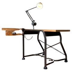 Used A Stylish and Unique Bauhaus Meets Industrial Desk, Circa 1940's/50's