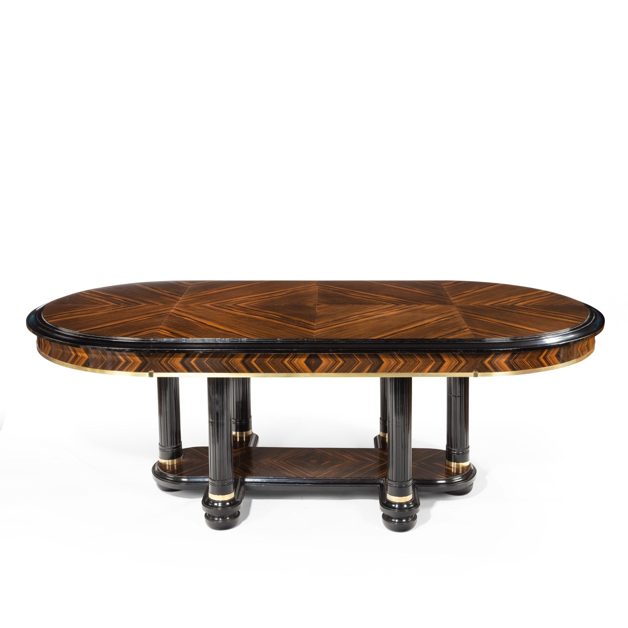 Early 20th Century Stylish Art Deco Zebra Wood Centre or Dining Table