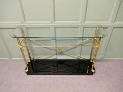 A Stylish Brass and Glass Mid Century Console Table This is a lovely table