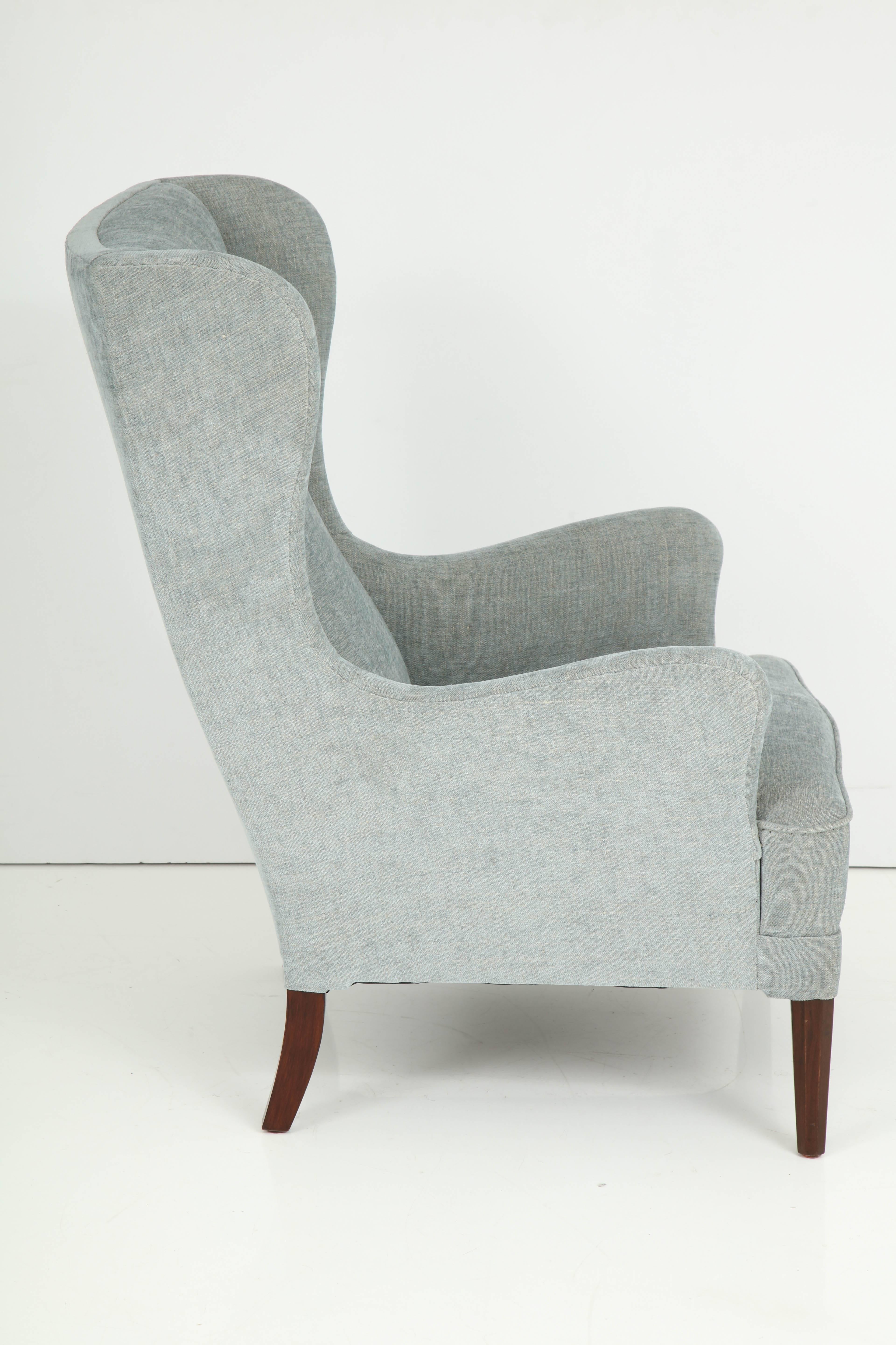wing chair with footstool