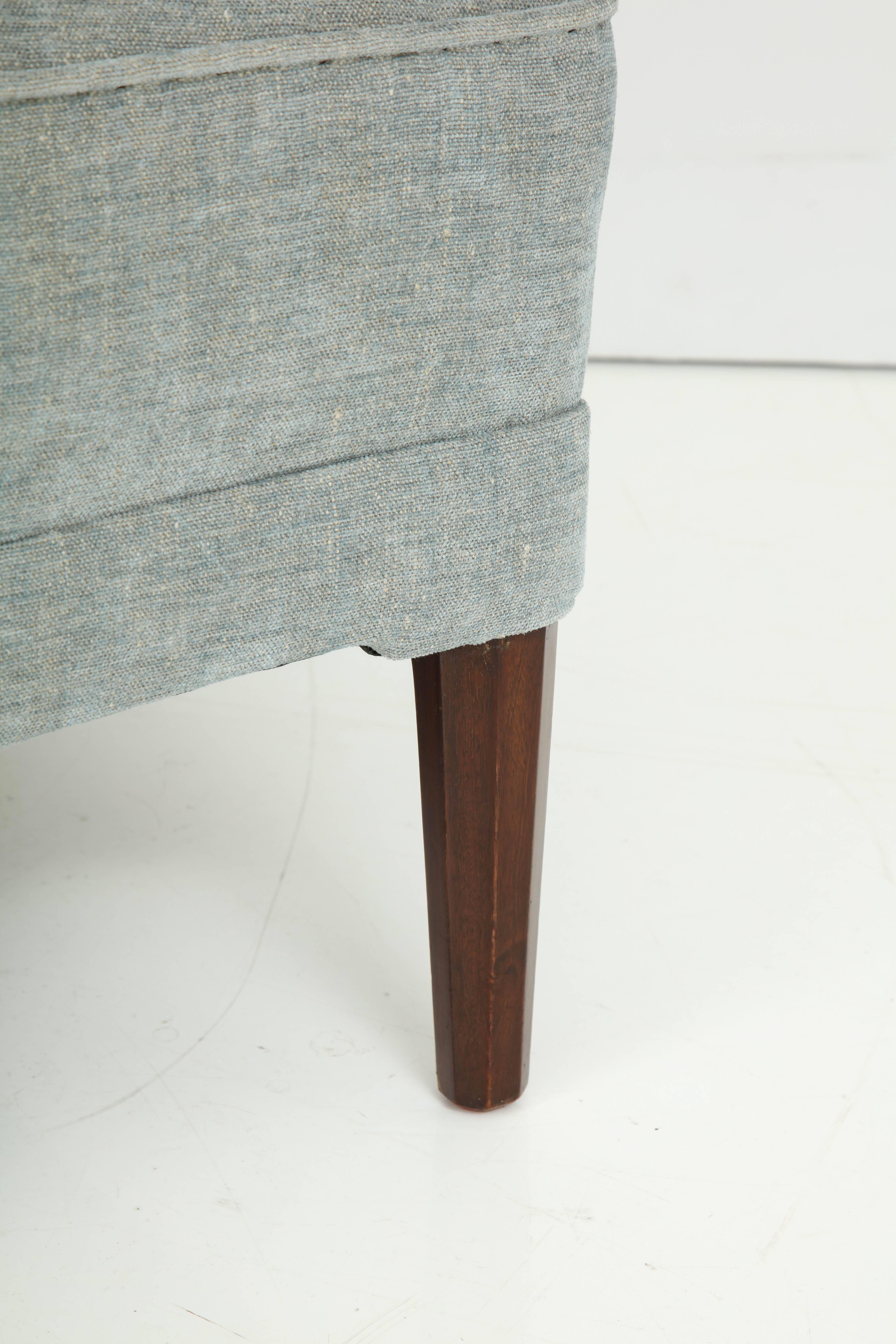 Scandinavian Modern Stylish Danish Wing Chair with Associated Footstool, circa 1940s
