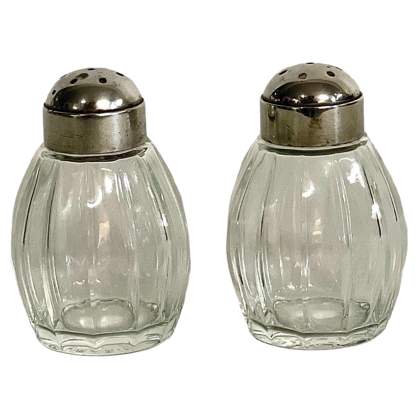 Pair of Christofle Siver and Crystal Salt and Pepper Shaker