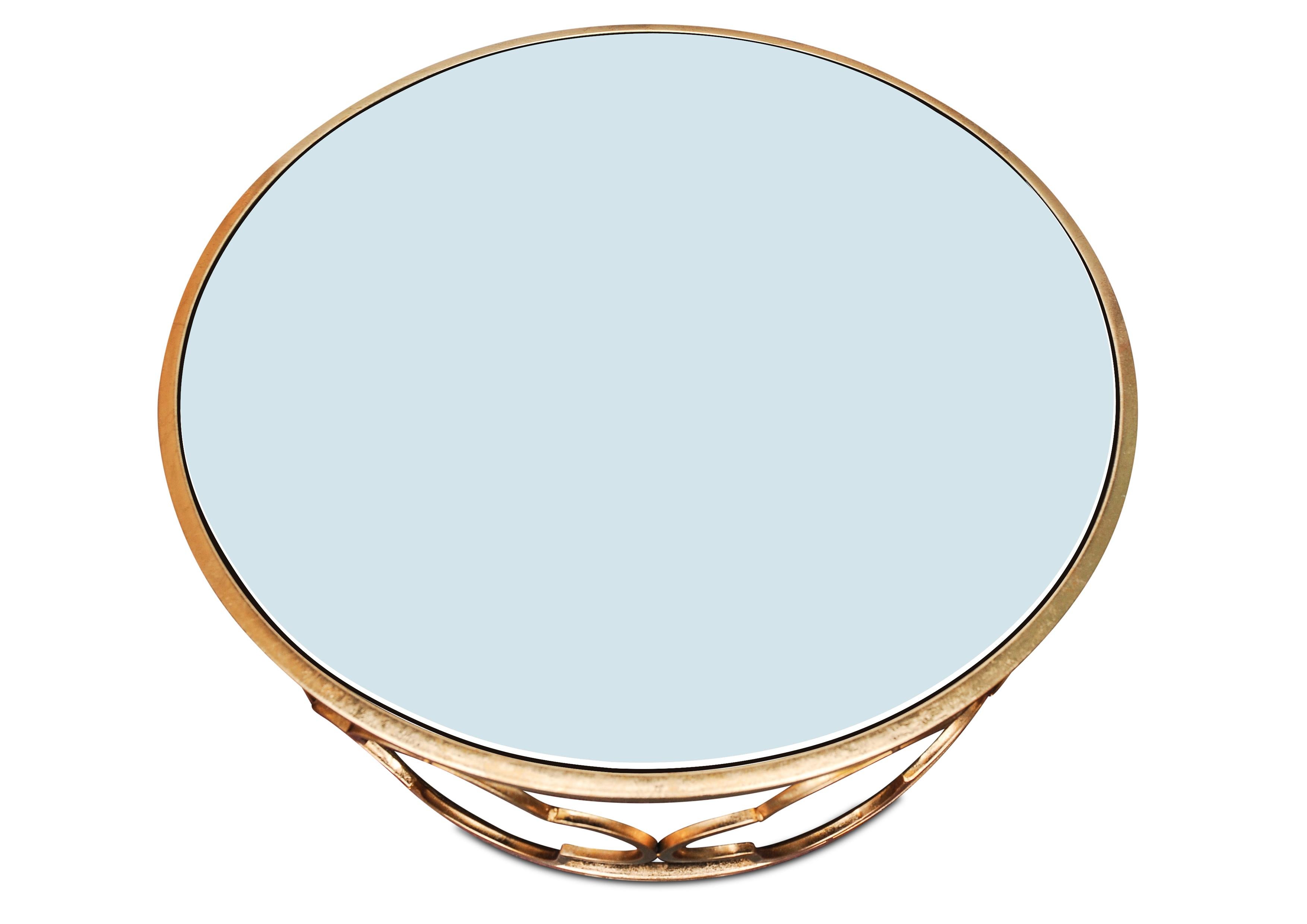 Contemporary A Stylish Hollywood Regency Alhambra Design Mirror Circular Cocktail Table For Sale