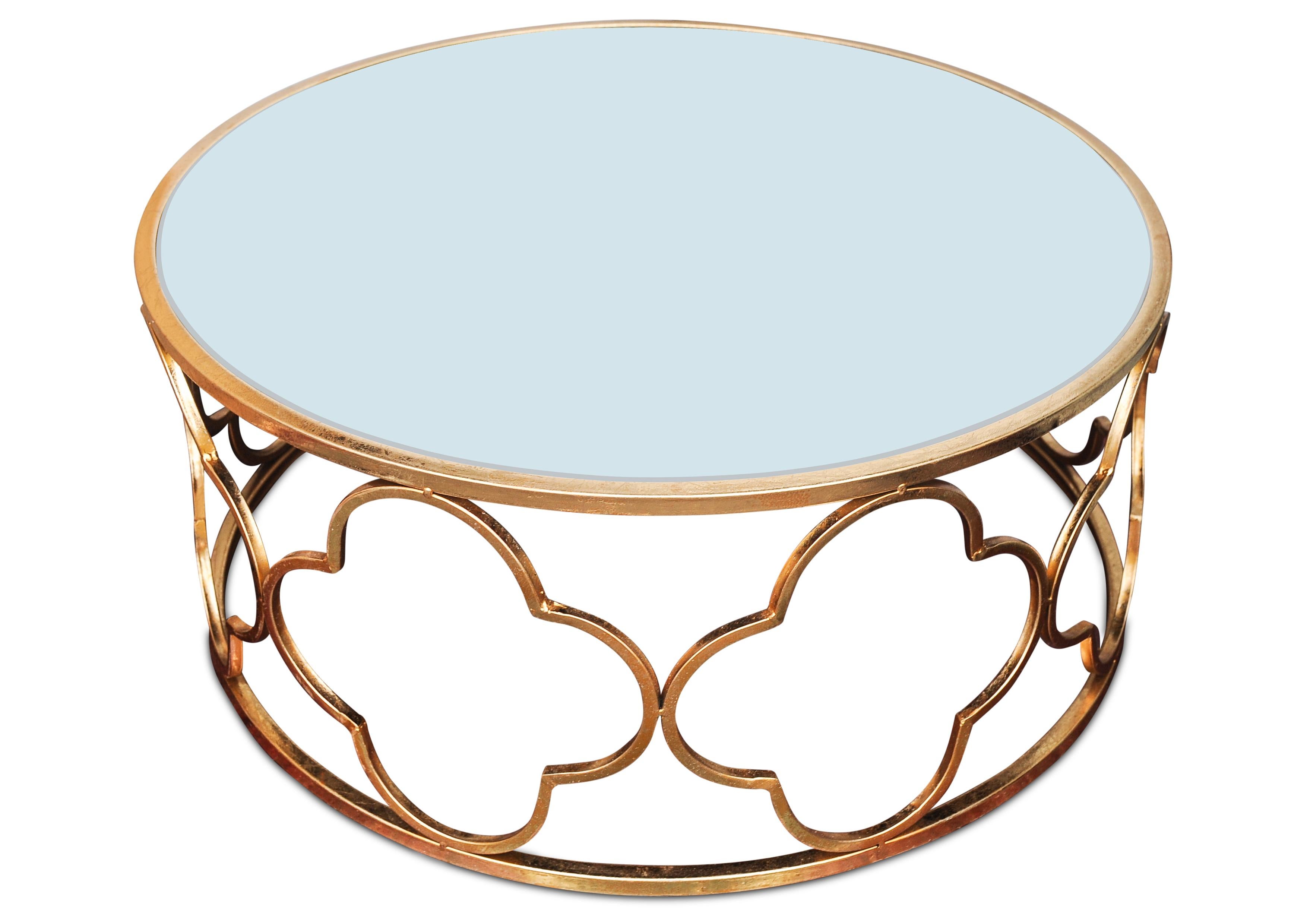 A Stylish Hollywood Regency Alhambra Design Mirror Circular Cocktail Table For Sale 1