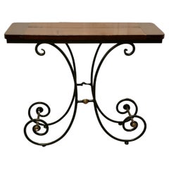 Antique Stylish Iron and Elm Console Table