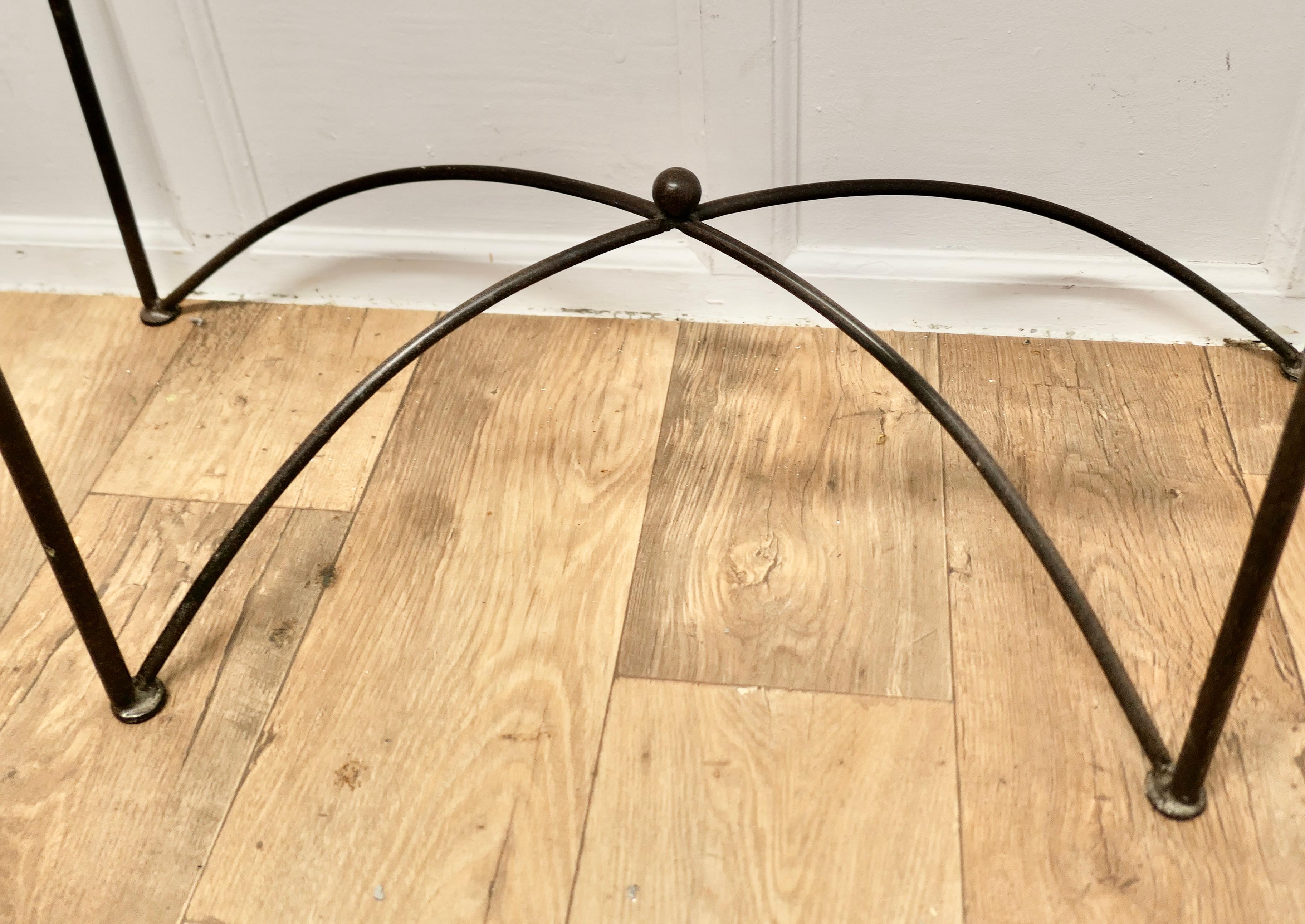 A Stylish Iron and Glass Console Table    This is a lovely table   For Sale 4