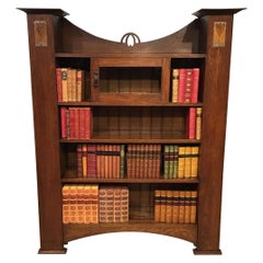 Stylish Oak Arts & Crafts Period Open Bookcase