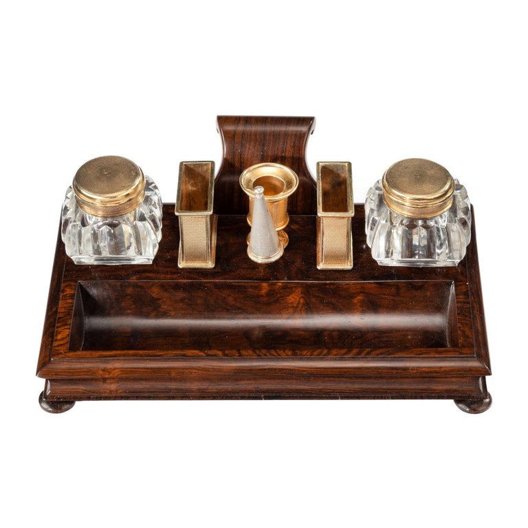 Stylish William IV Rosewood and Silver-Gilt Portable Desk Compendium at ...