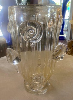 Sublime paire de verres soufflés de Murano  Vases avec inclusions de mouchetures d'or