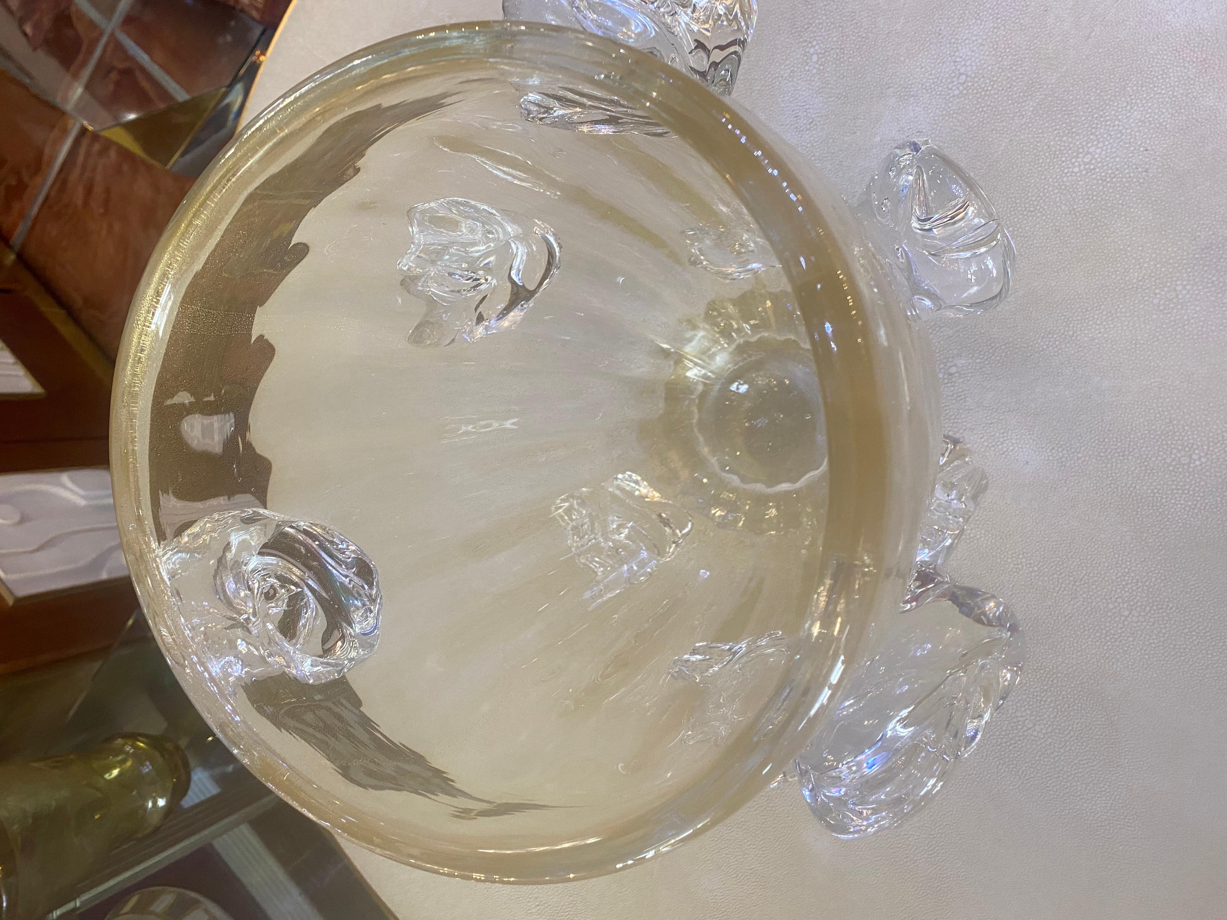 A Sublime Pair of Murano Blown Glass  Vases with Gold Fleck Inclusions In Good Condition For Sale In Miami, FL