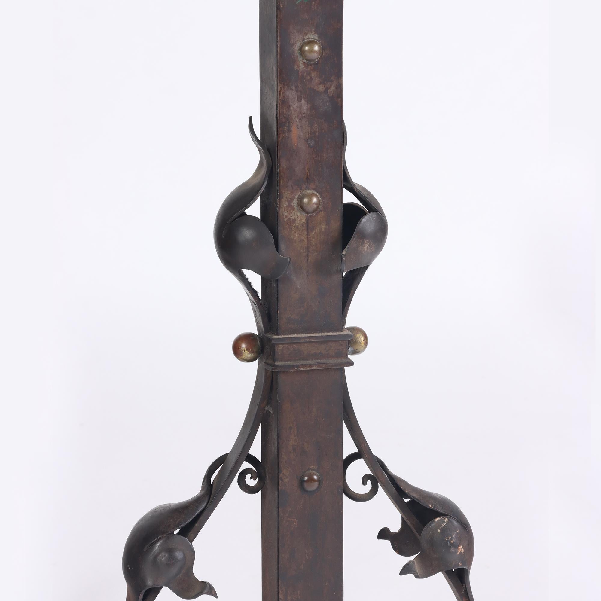 Substantial and Monumental Pair of Nineteenth Century French Wrought Iron and In Good Condition For Sale In Philadelphia, PA