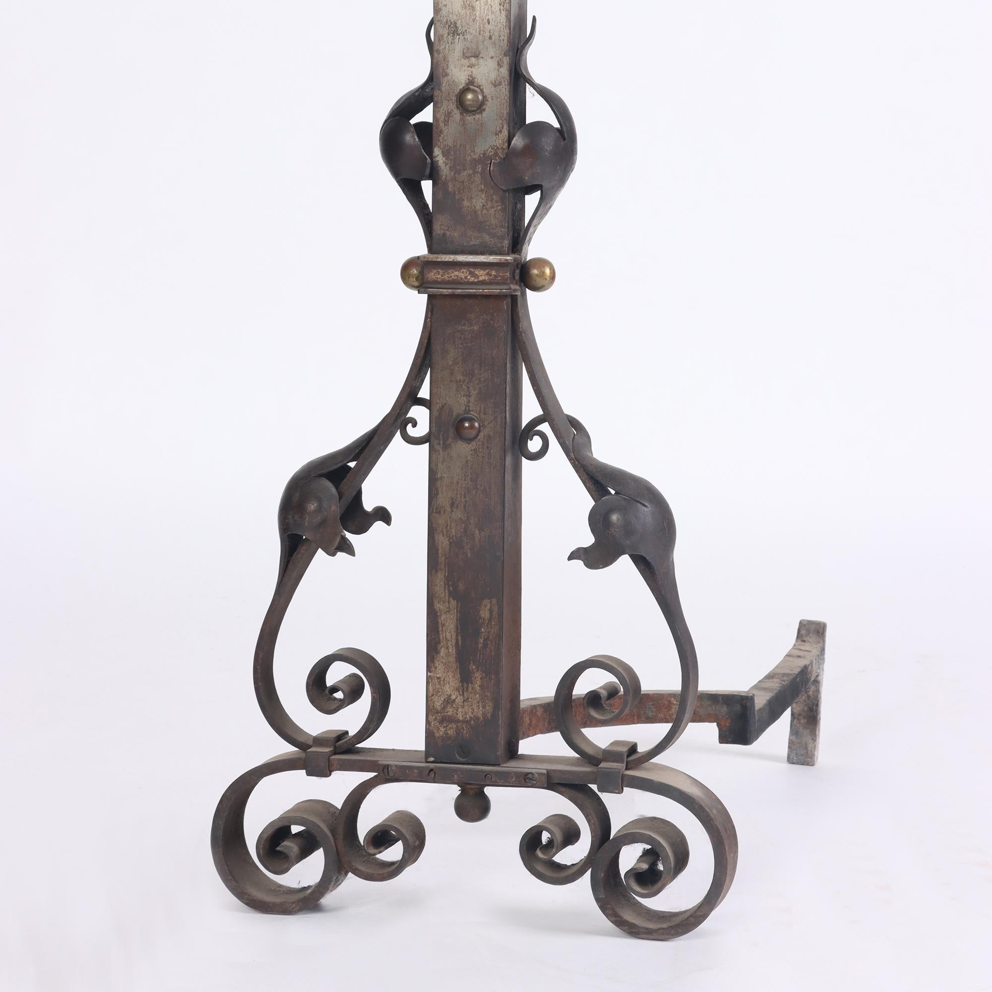 Substantial and Monumental Pair of Nineteenth Century French Wrought Iron and For Sale 3