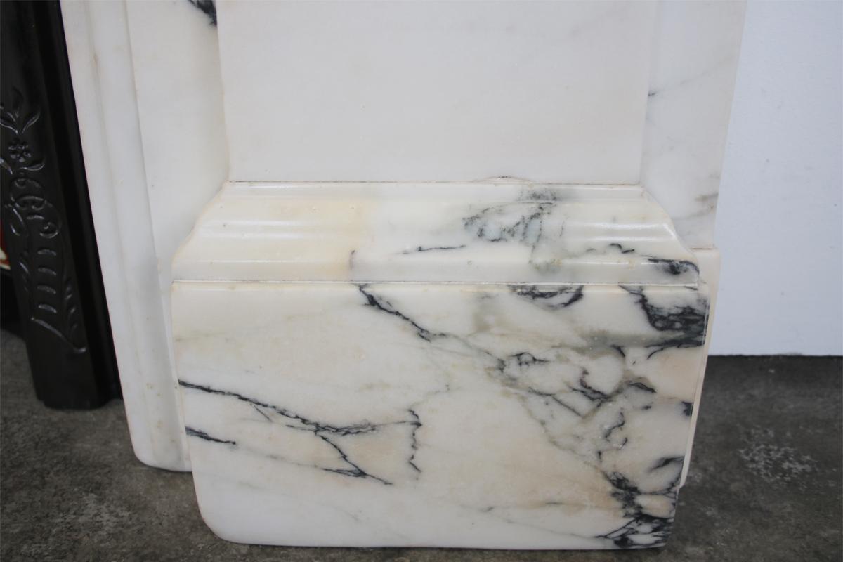 Substantial Antique Victorian Fire Surround in Arabescato Marble 6