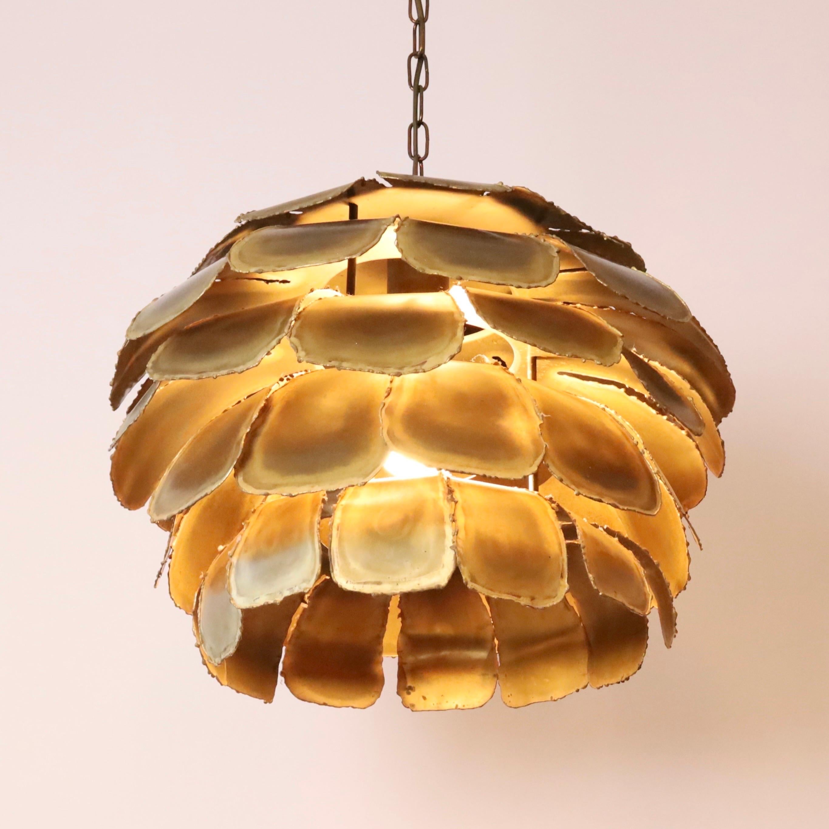 A substantial brass pendant light by Svend Aage Holm Sorensen, 1960s, Denmark For Sale 1