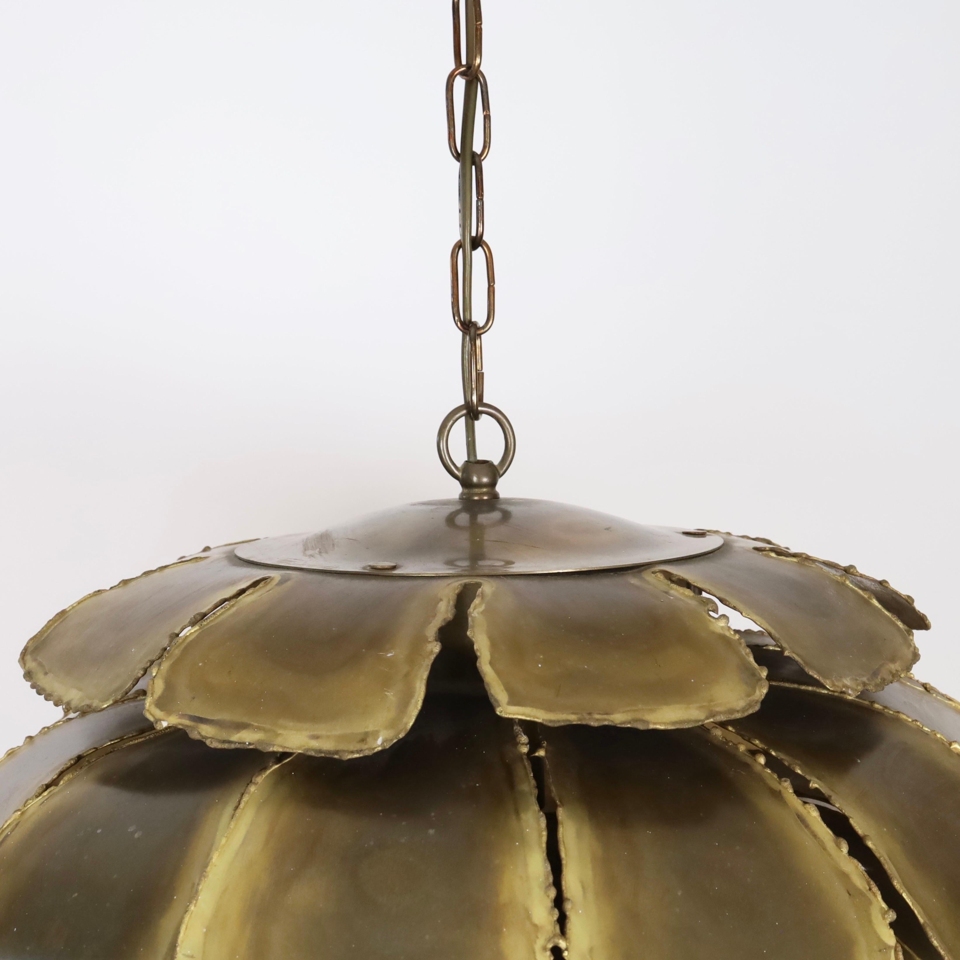 A substantial brass pendant light by Svend Aage Holm Sorensen, 1960s, Denmark For Sale 2
