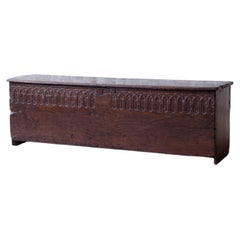 A substantial oak coffer