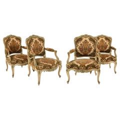 Suite of 4 Armchairs Louis XV Style