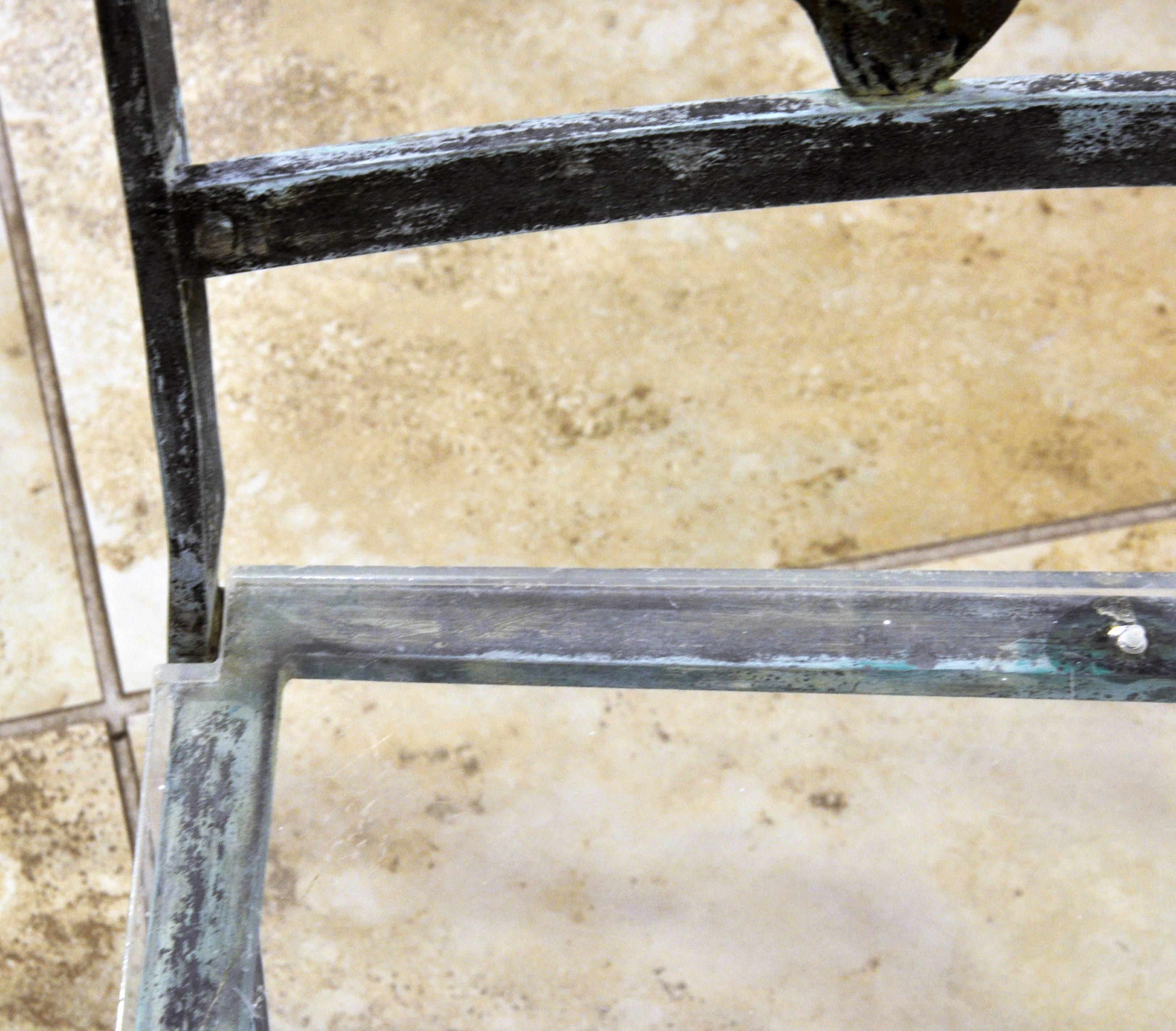 Suite of Six Unique Fish and Mermaid Custom-Made Weathered Bronze Armchairs 6