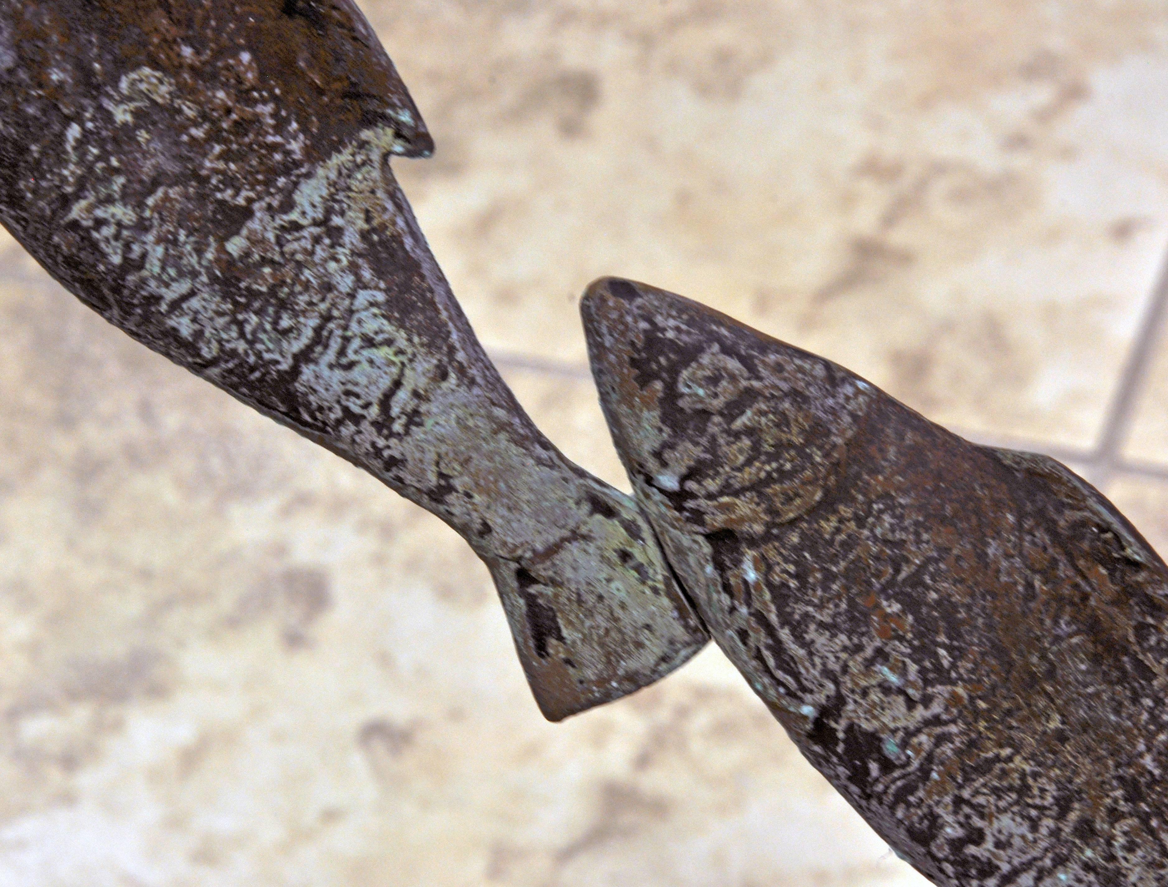 Suite of Six Unique Fish and Mermaid Custom-Made Weathered Bronze Armchairs 7